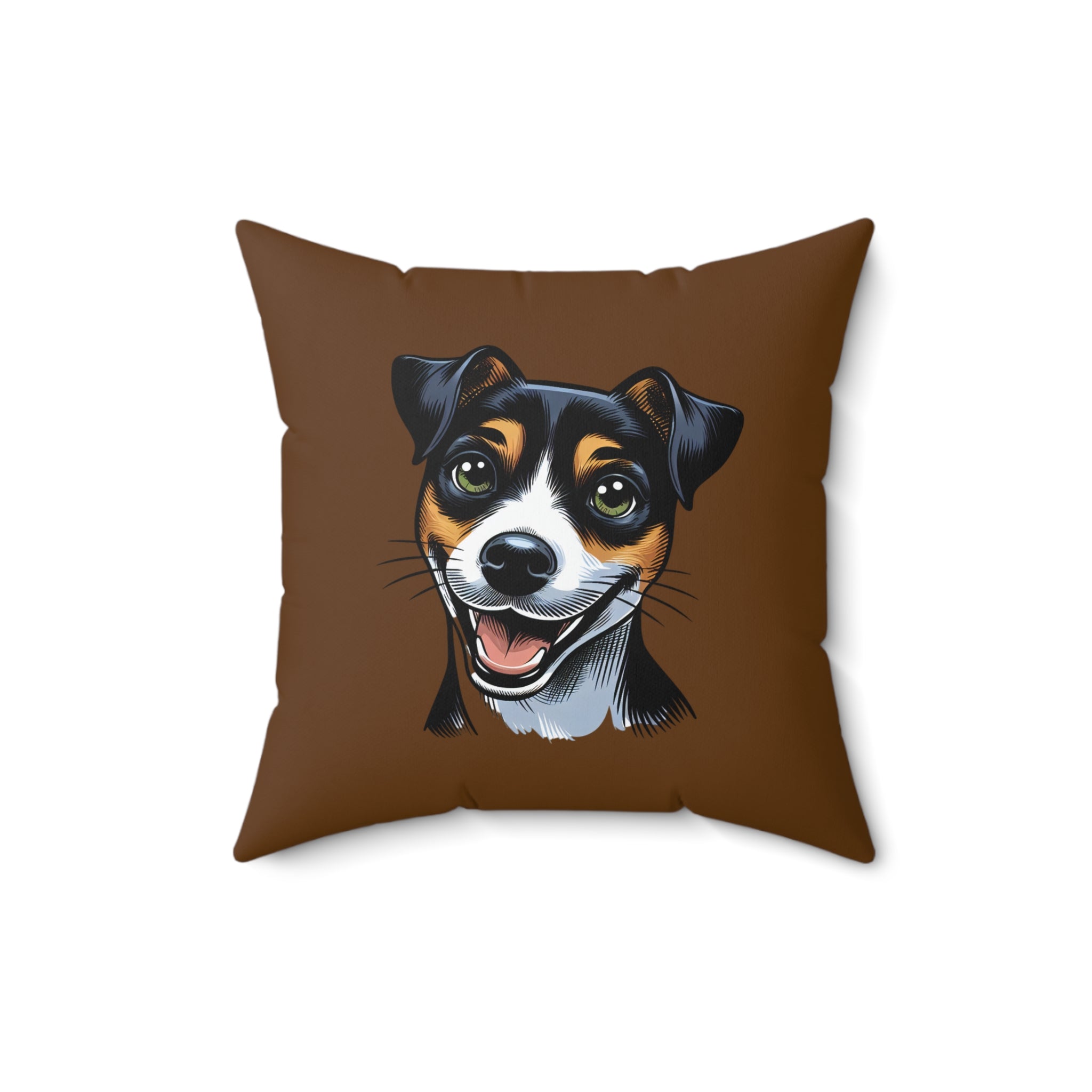 Jack Russel Polyester Square Pillow