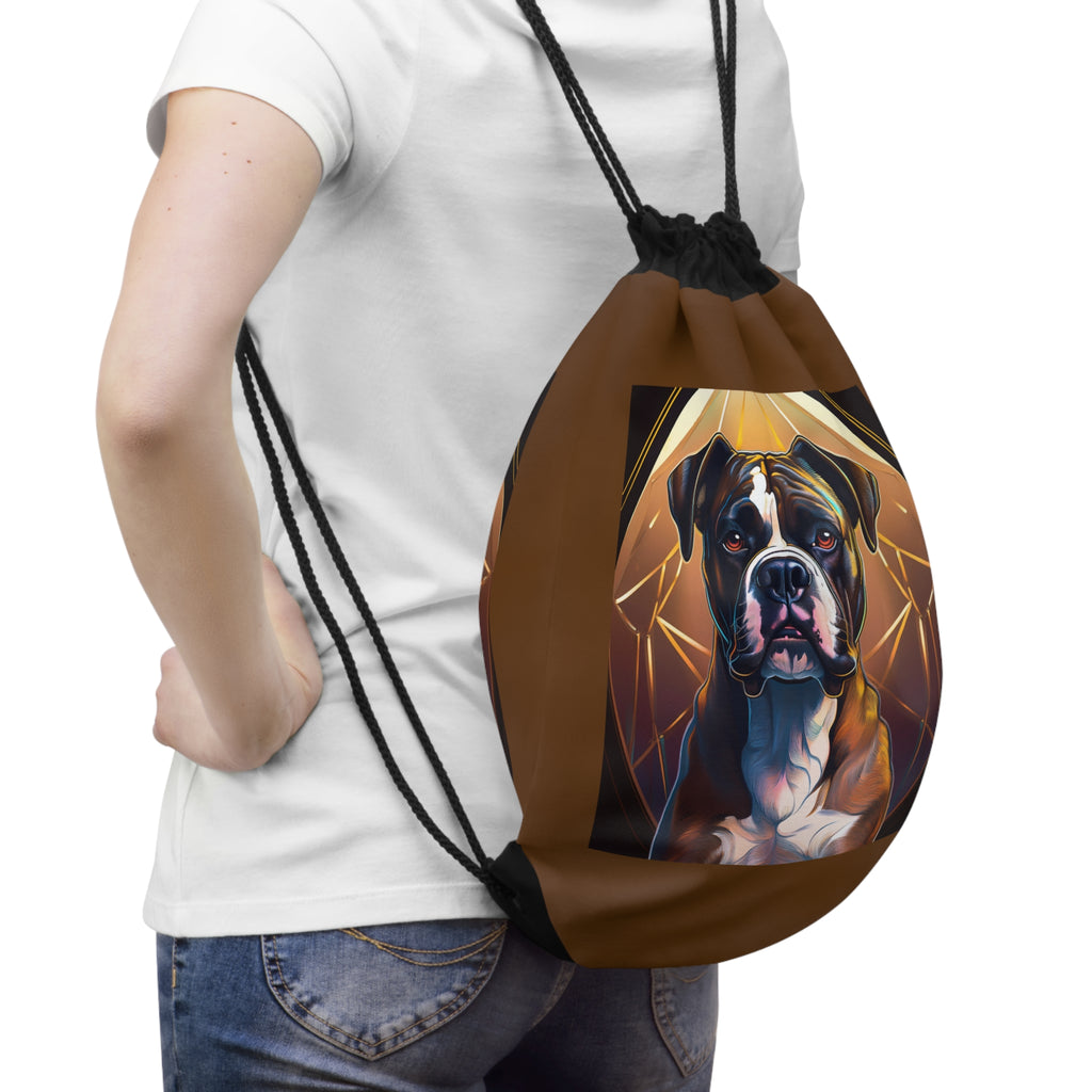 Brindle Gold Boxer Drawstring Bag