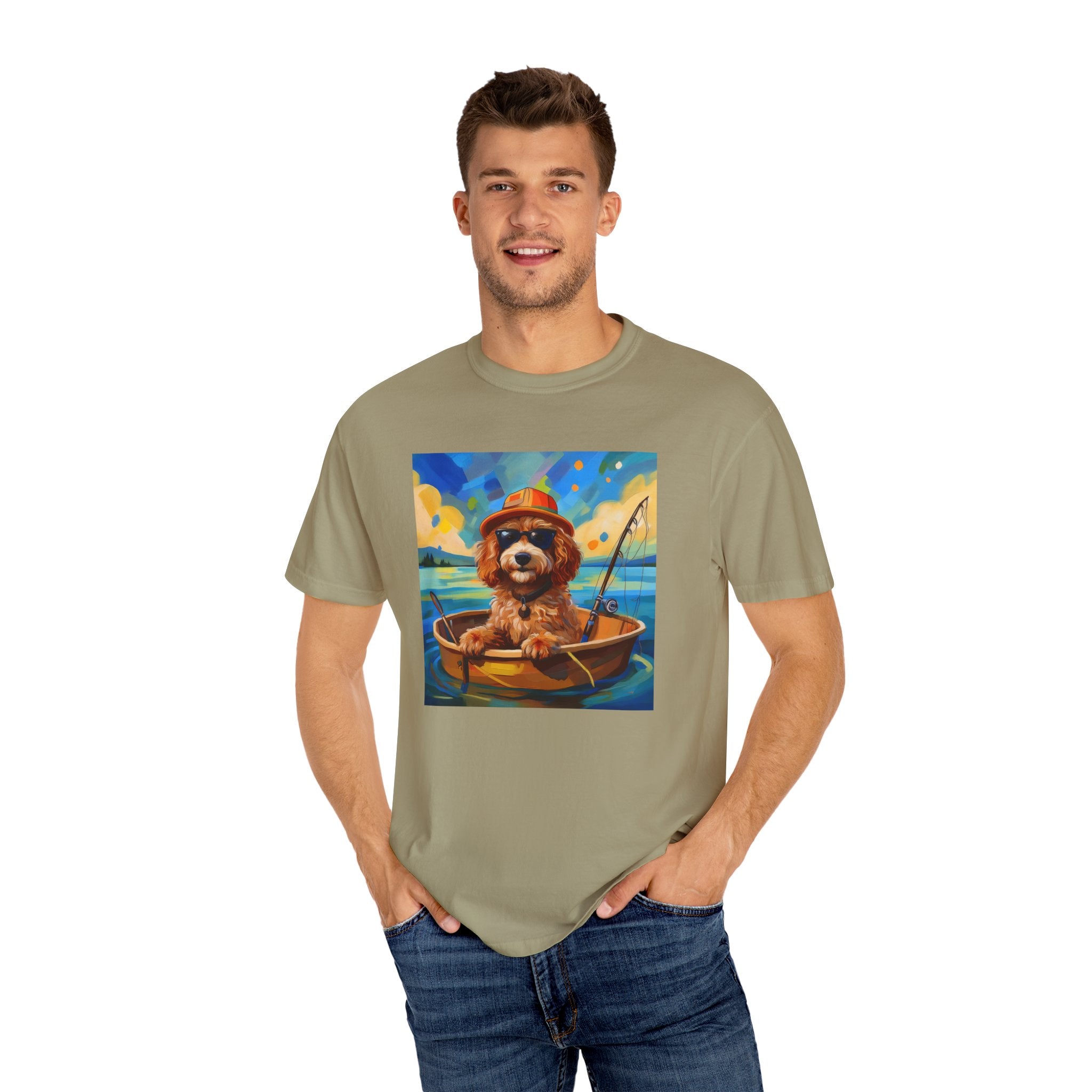 Doodle Fishing Unisex Garment-Dyed T-shirt