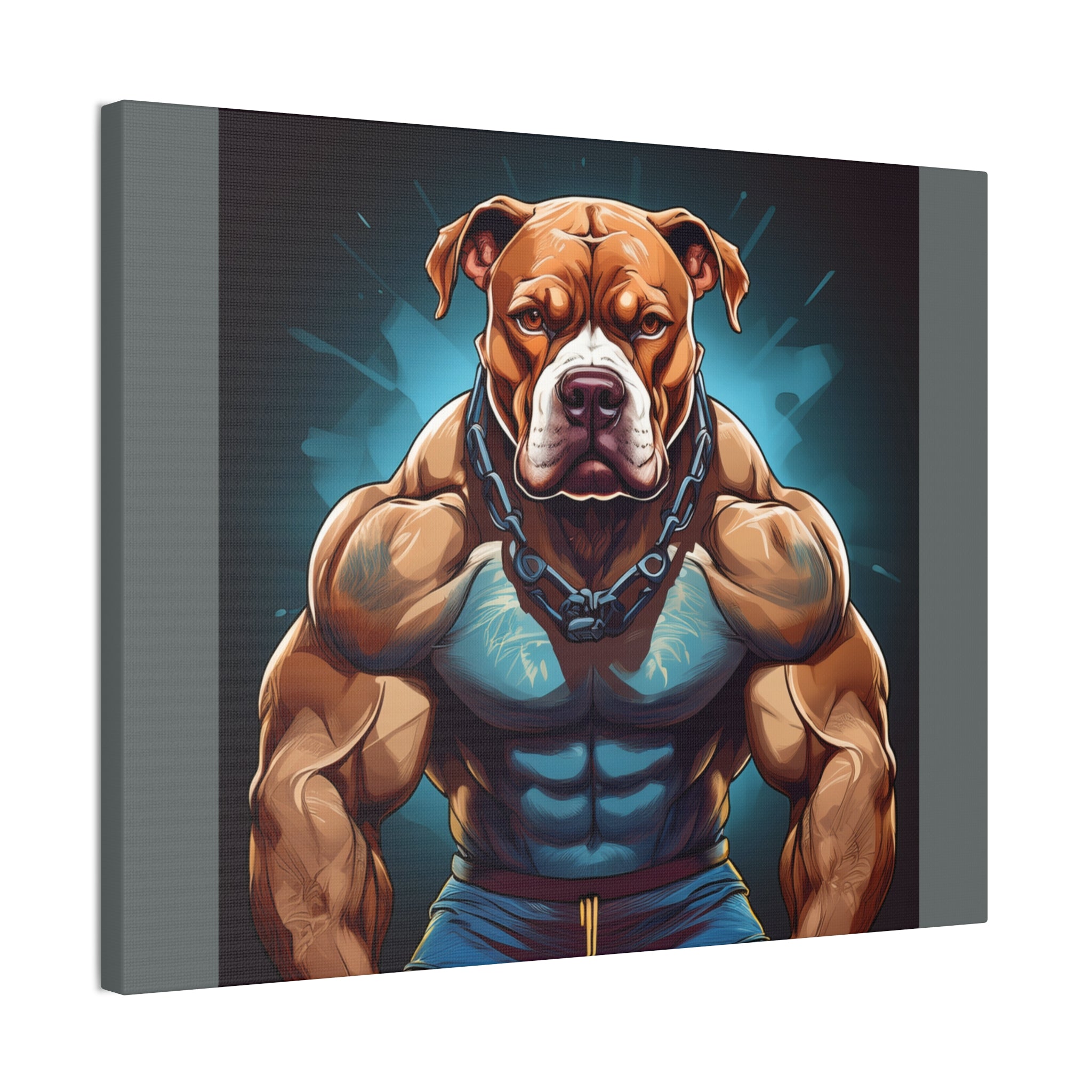 Pitbull Body Builder Cavas Painting