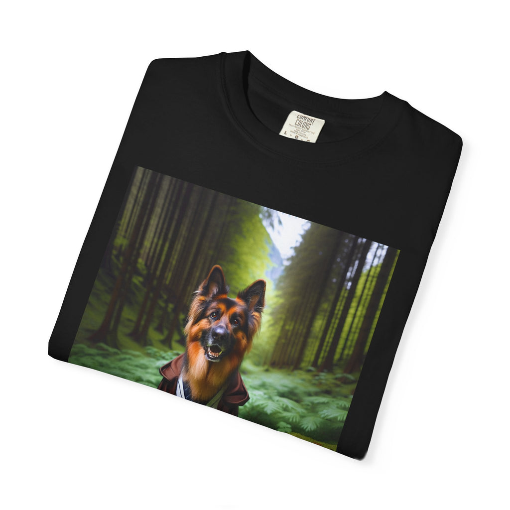 German Shepherd Forest Knight Unisex Garment-Dyed T-shirt