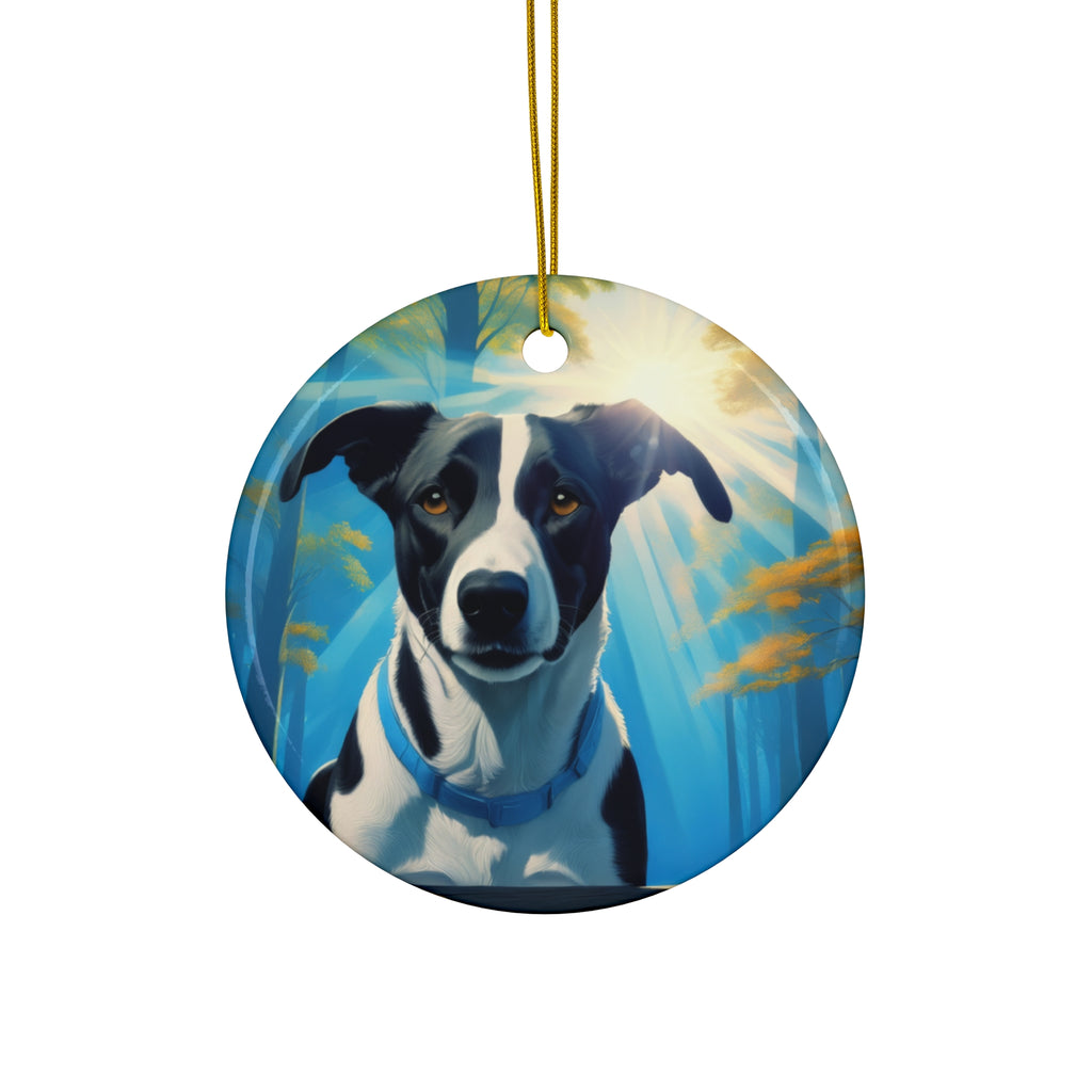 Coonhound forest Ceramic Ornament