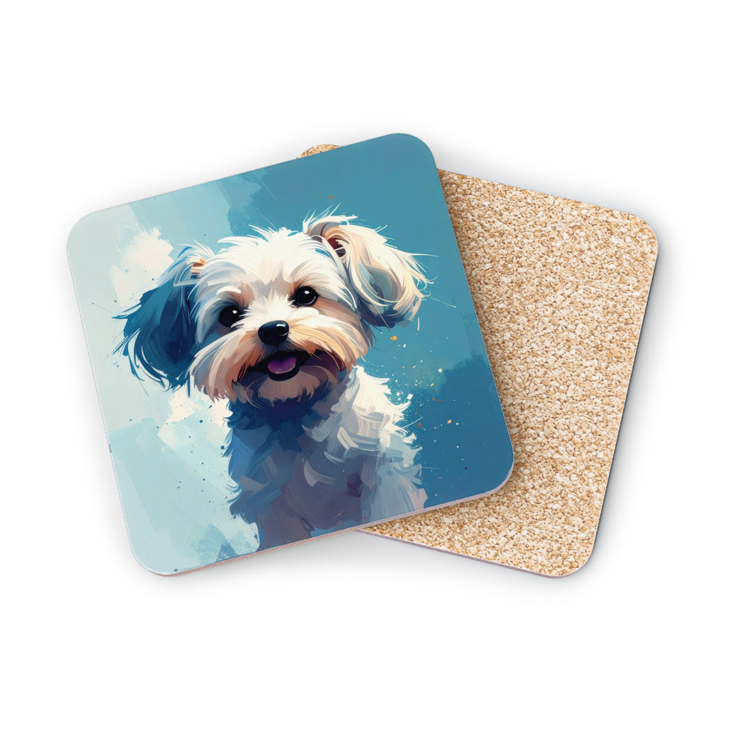 White Frost Yorkie Coasters