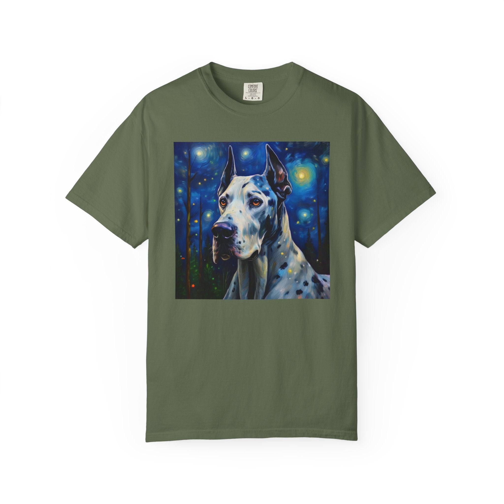 Great Dane Stary Night Unisex Garment-Dyed T-shirt