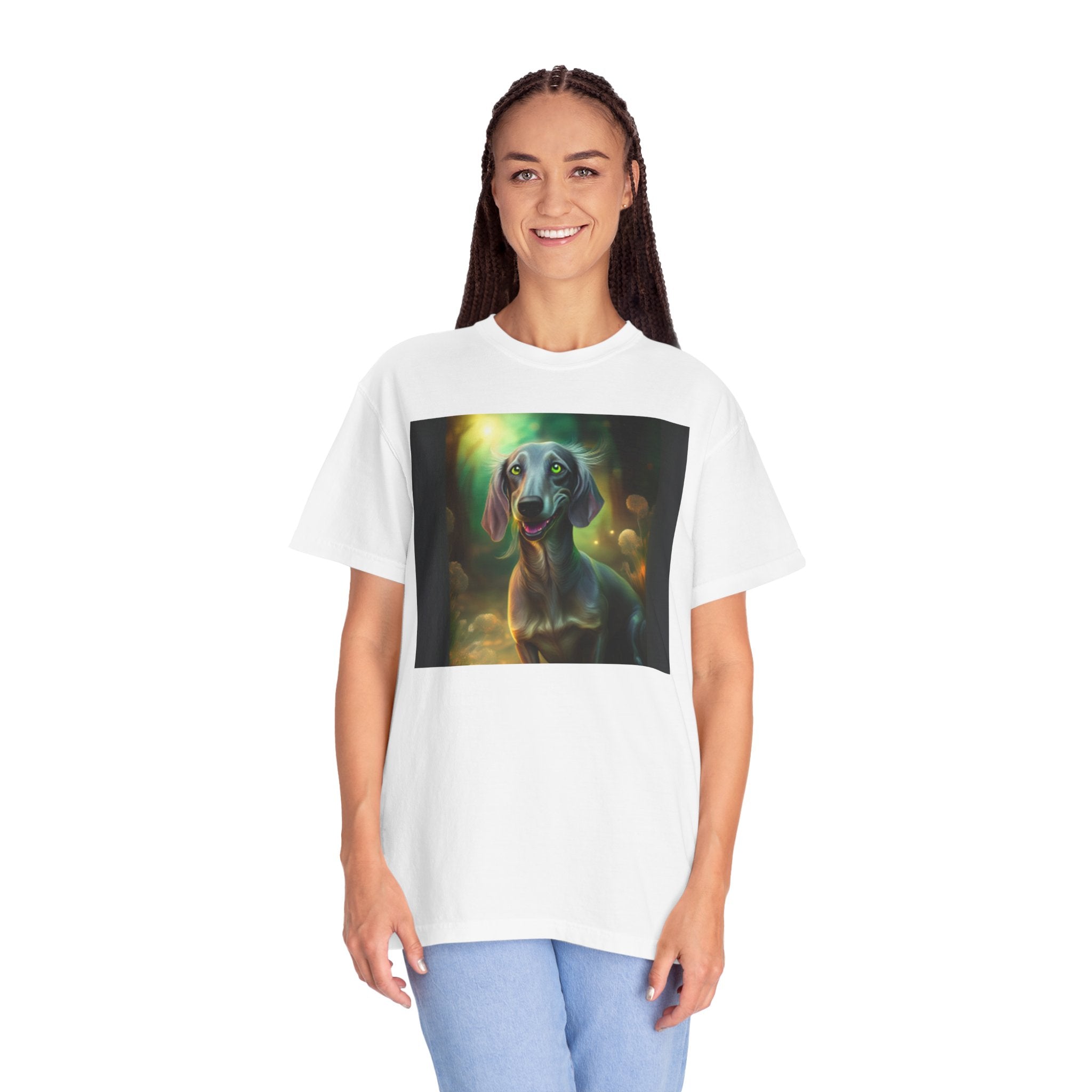 Silver Grey Dachshund Unisex Garment-Dyed T-shirt