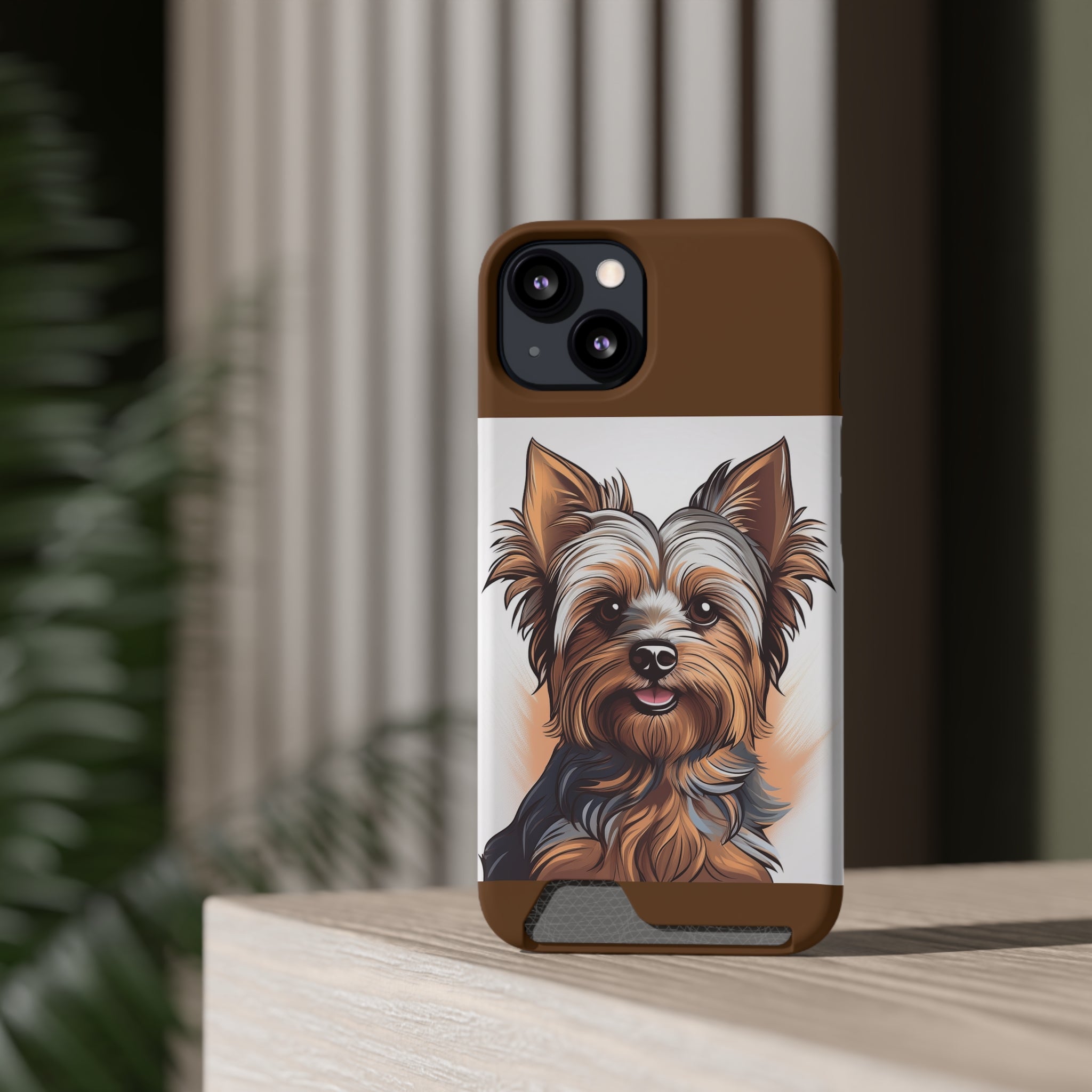Yorkie Phone Case with Card Holder
