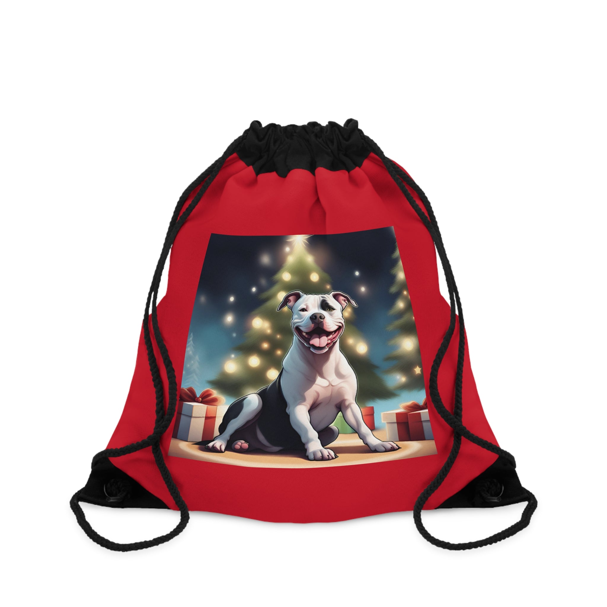 Pitbull Holiday Drawstring Bag