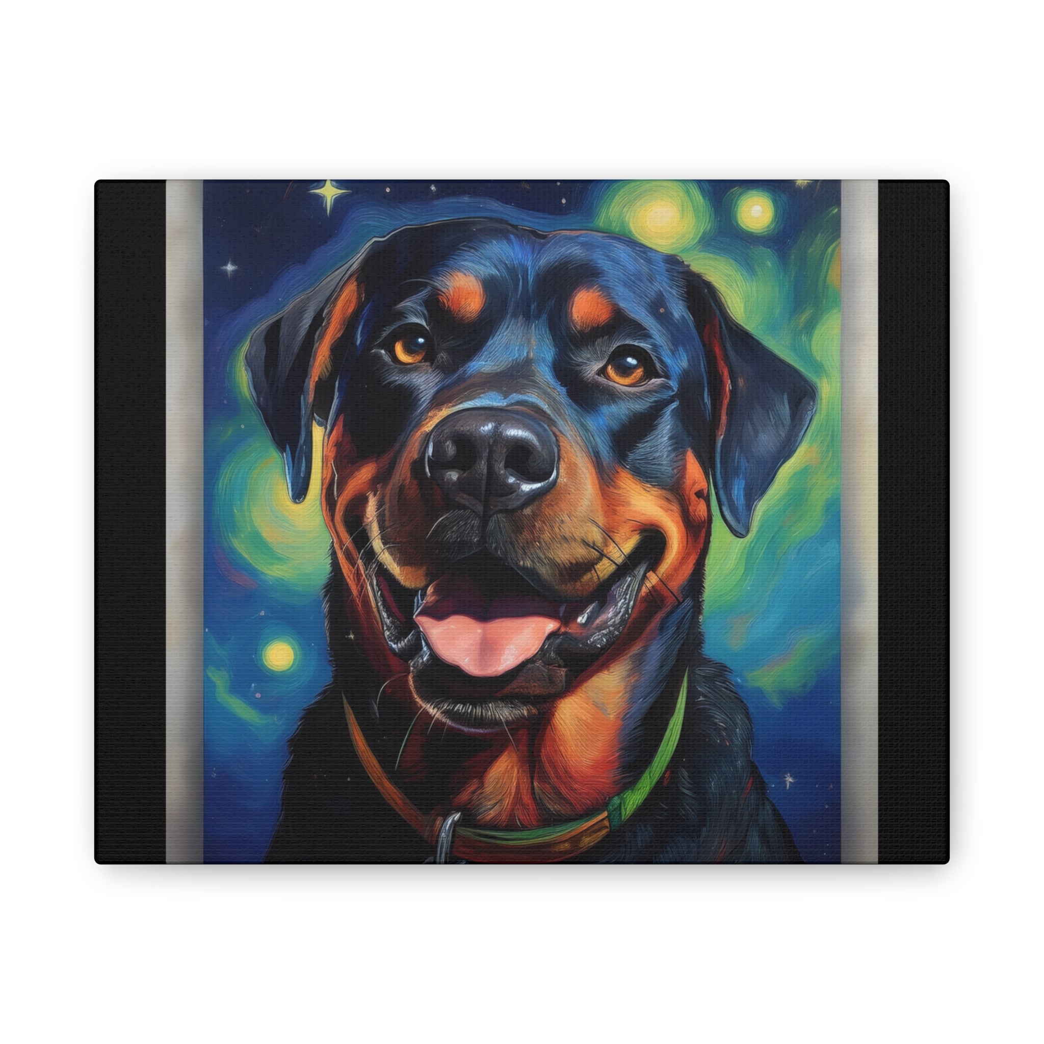 Rottweiler Stary Night Canvas Painting