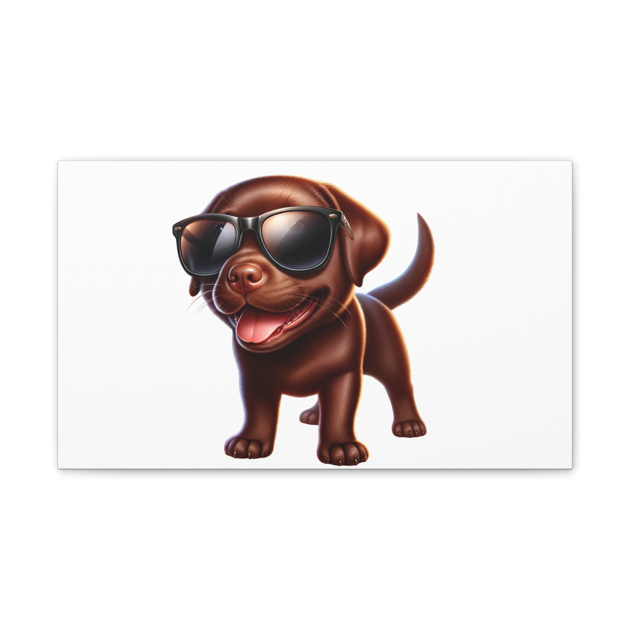 Chocolate Lab in Sunglasses Canvas Stretched, 0.75"