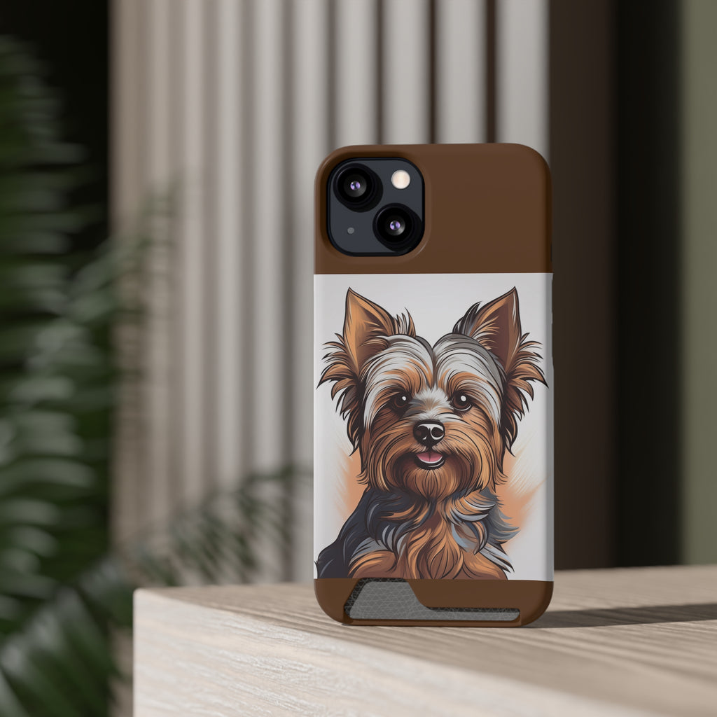 Yorkie Phone Case with Card Holder