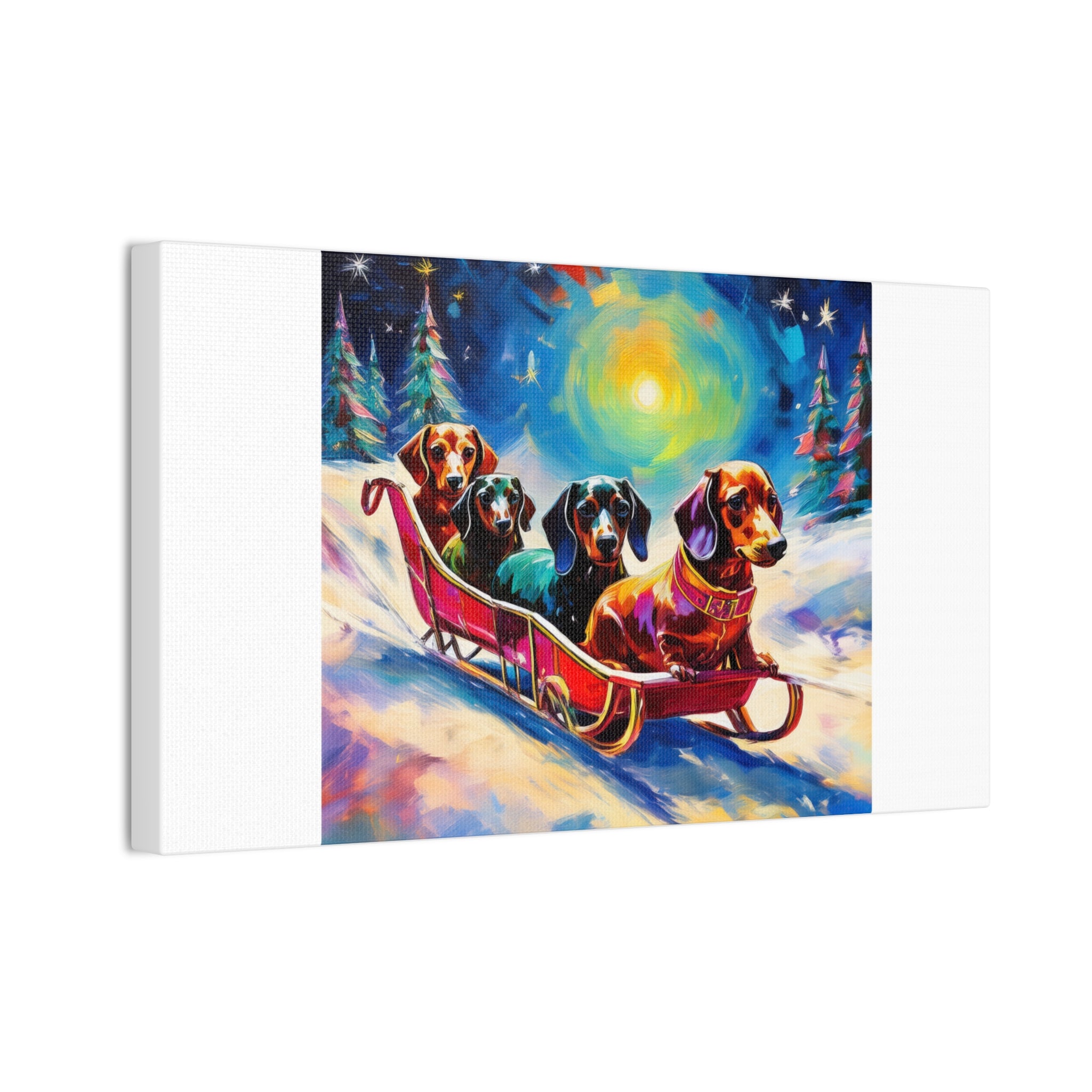 Dachshund Night Sleighride