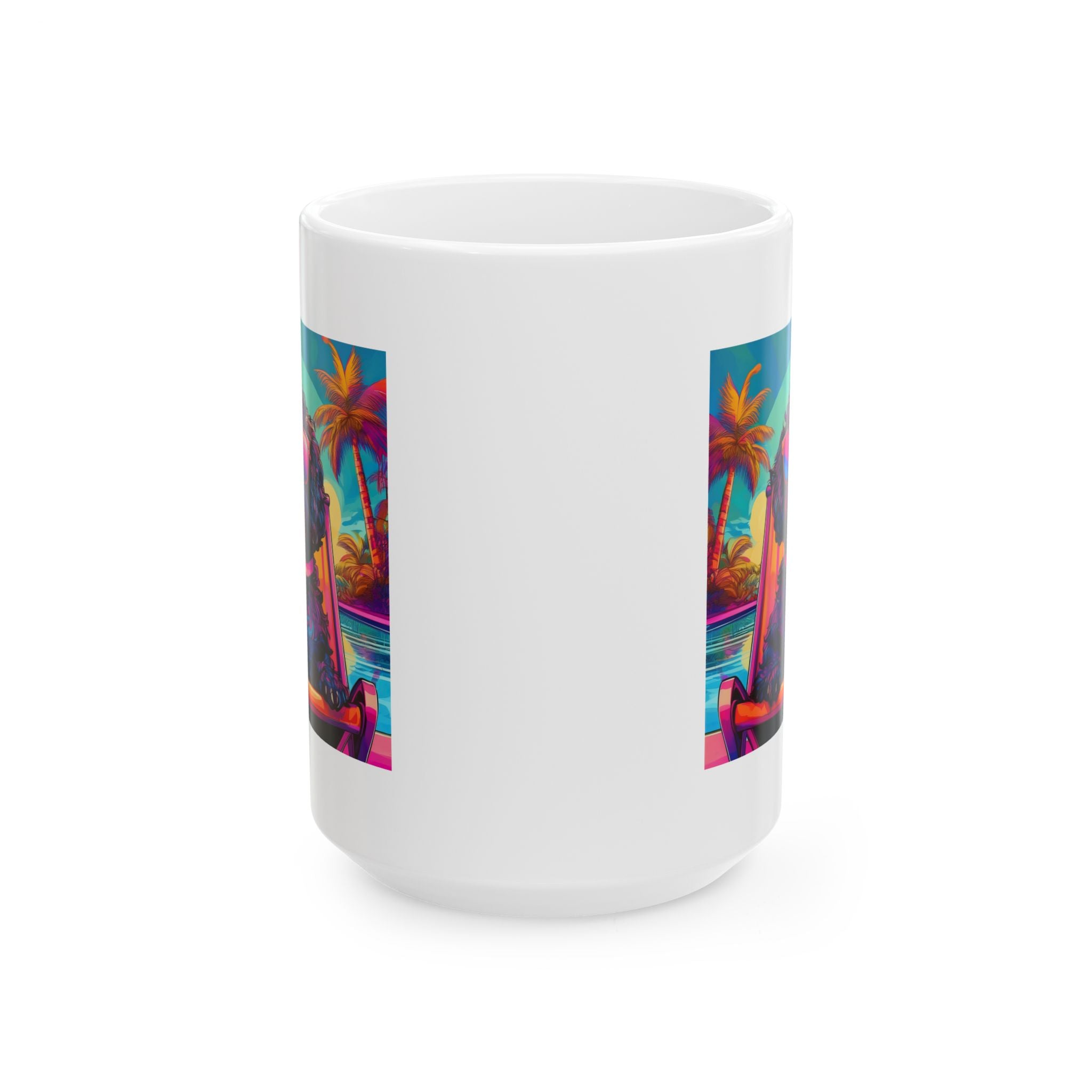 Doodle Poolside Ceramic Mug, (11oz, 15oz)
