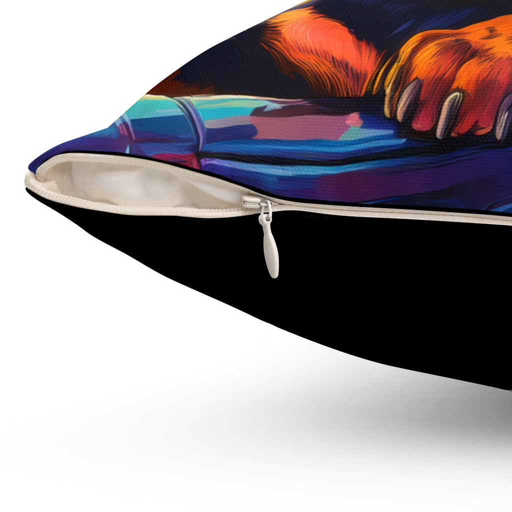 Rottweiler Beach Drive Polyester Square Pillow