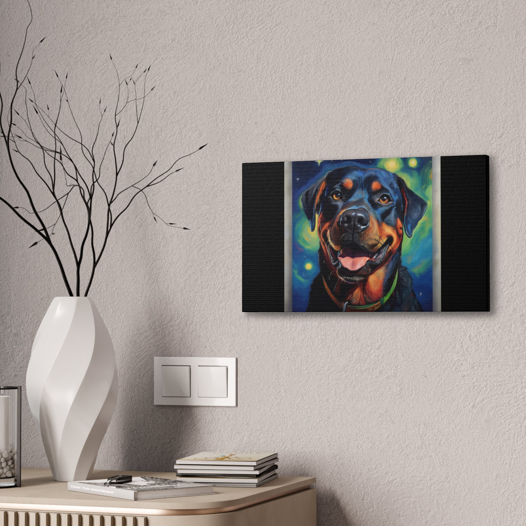 Rottweiler Stary Night Canvas Painting