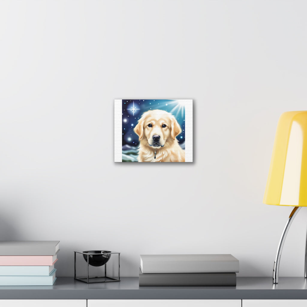 Golden Retriever Stary Night Canvas Stretched, 0.75"