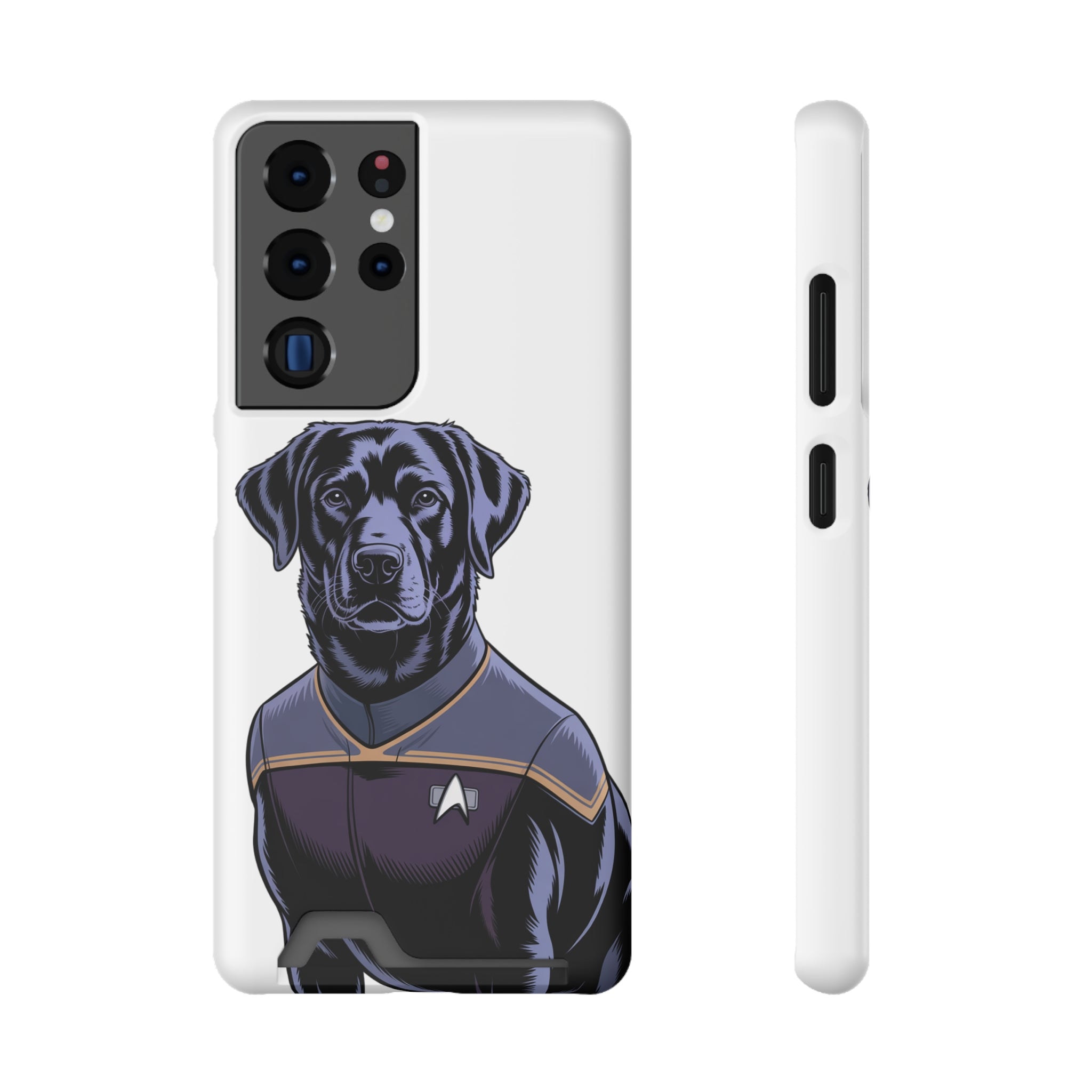 Black Lab Dog-Fleet Phone Case with Card Holder