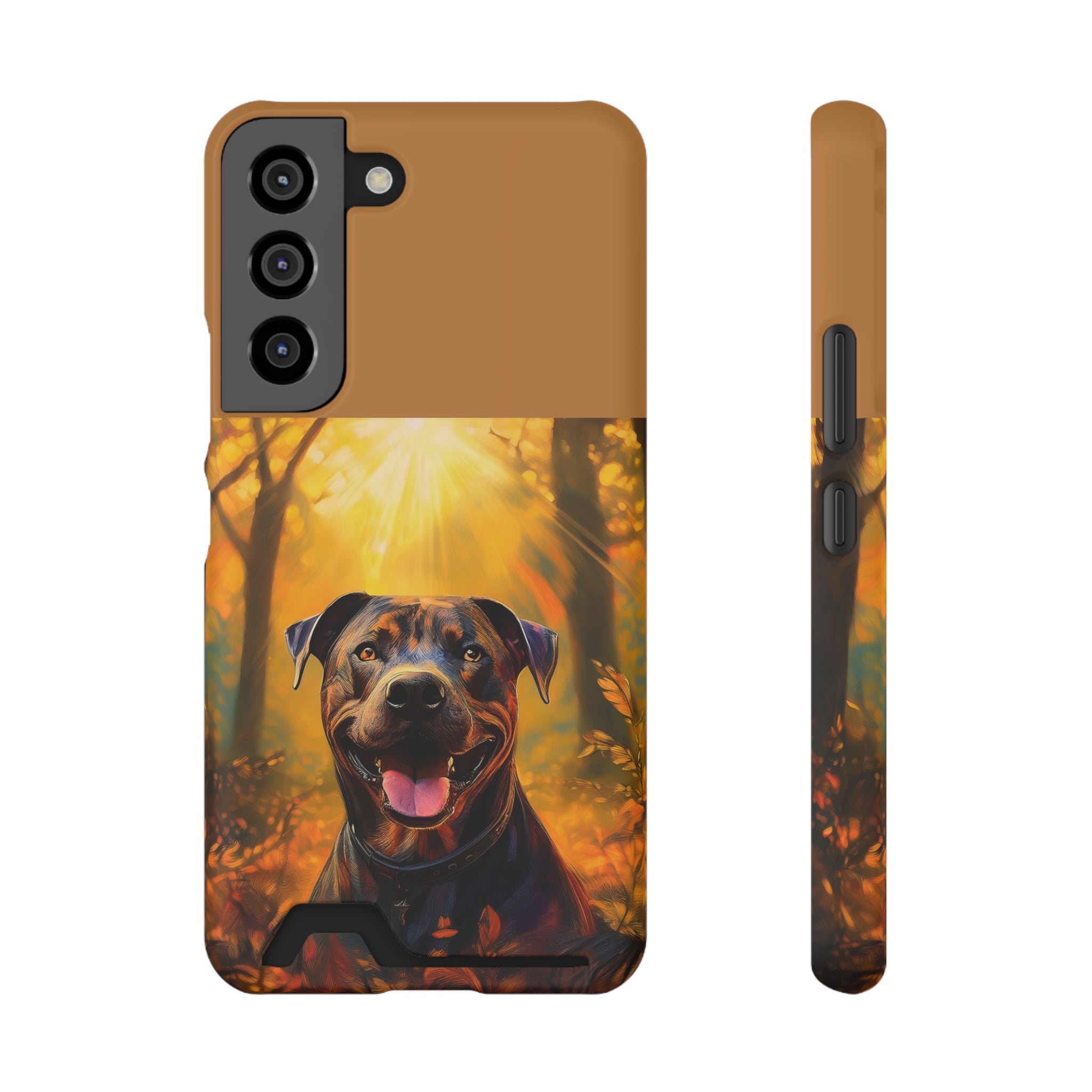 Pitbull Autumn Phone Case with Card Holder