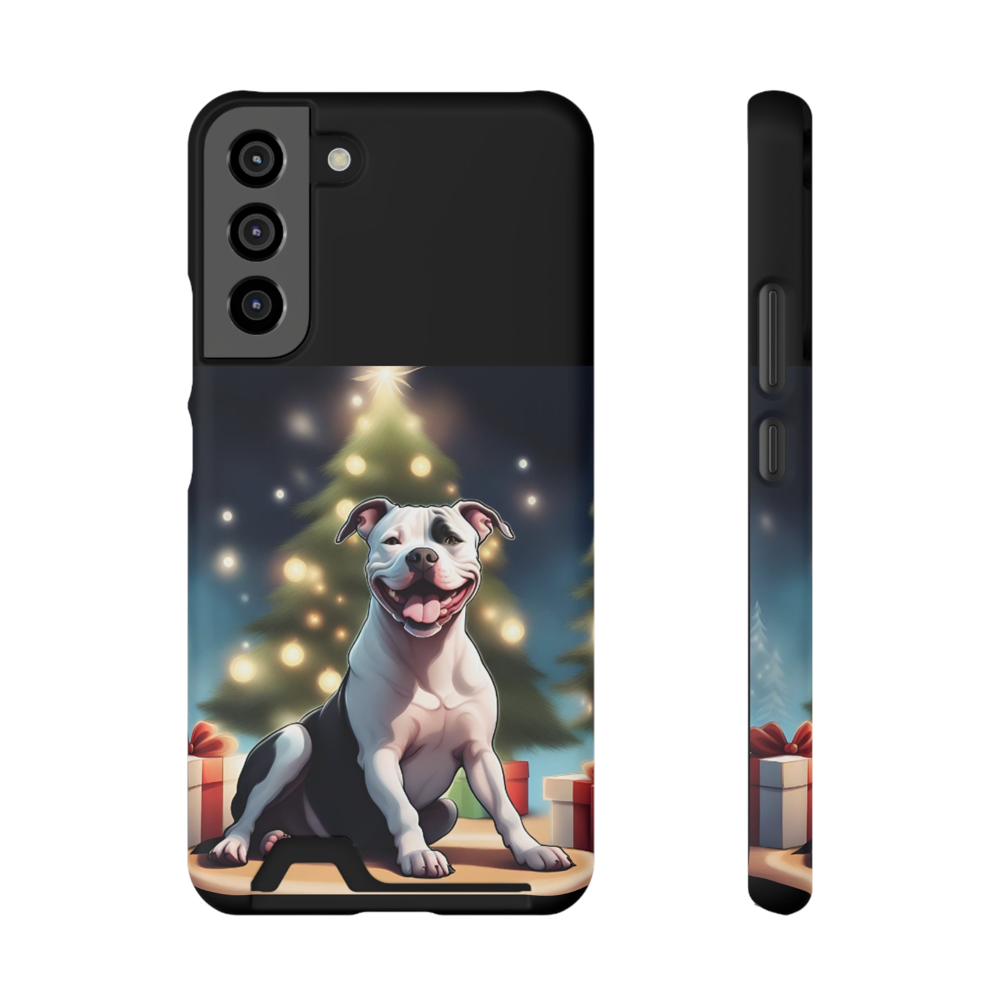 Pitbull Holiday Phone Case with Card Holder