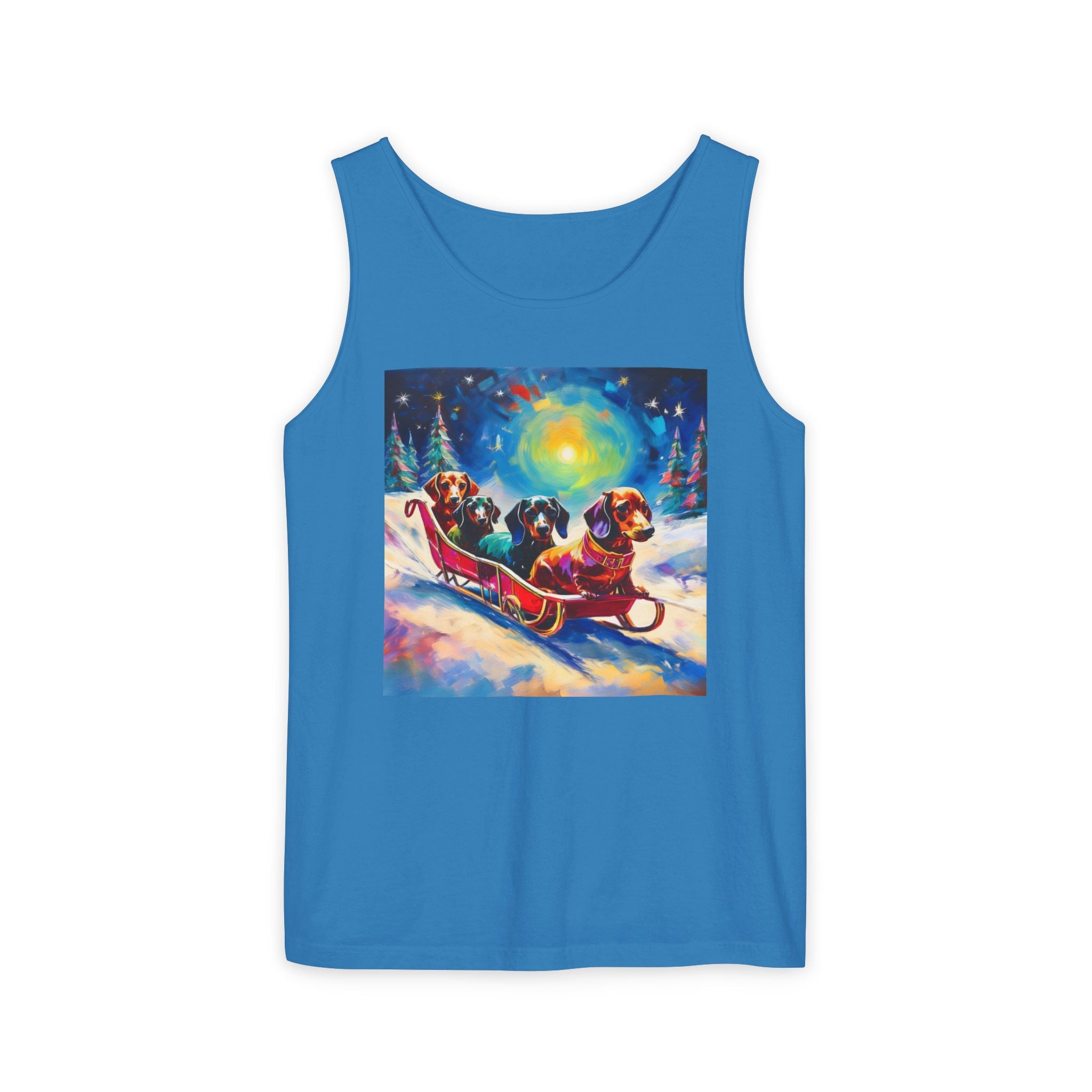 Dachshund Night Sleighride Unisex Tank Top