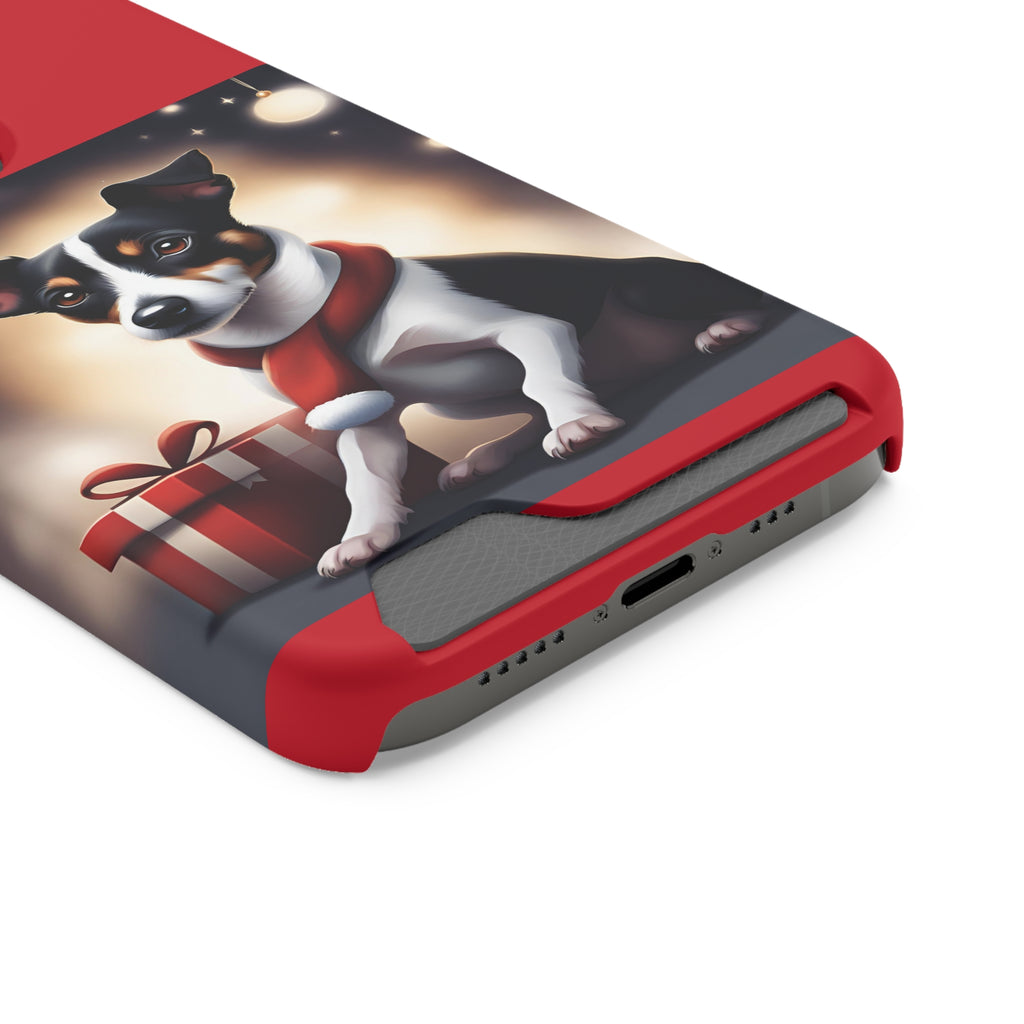 Jack Russel Holiday Phone Case with Card Holder