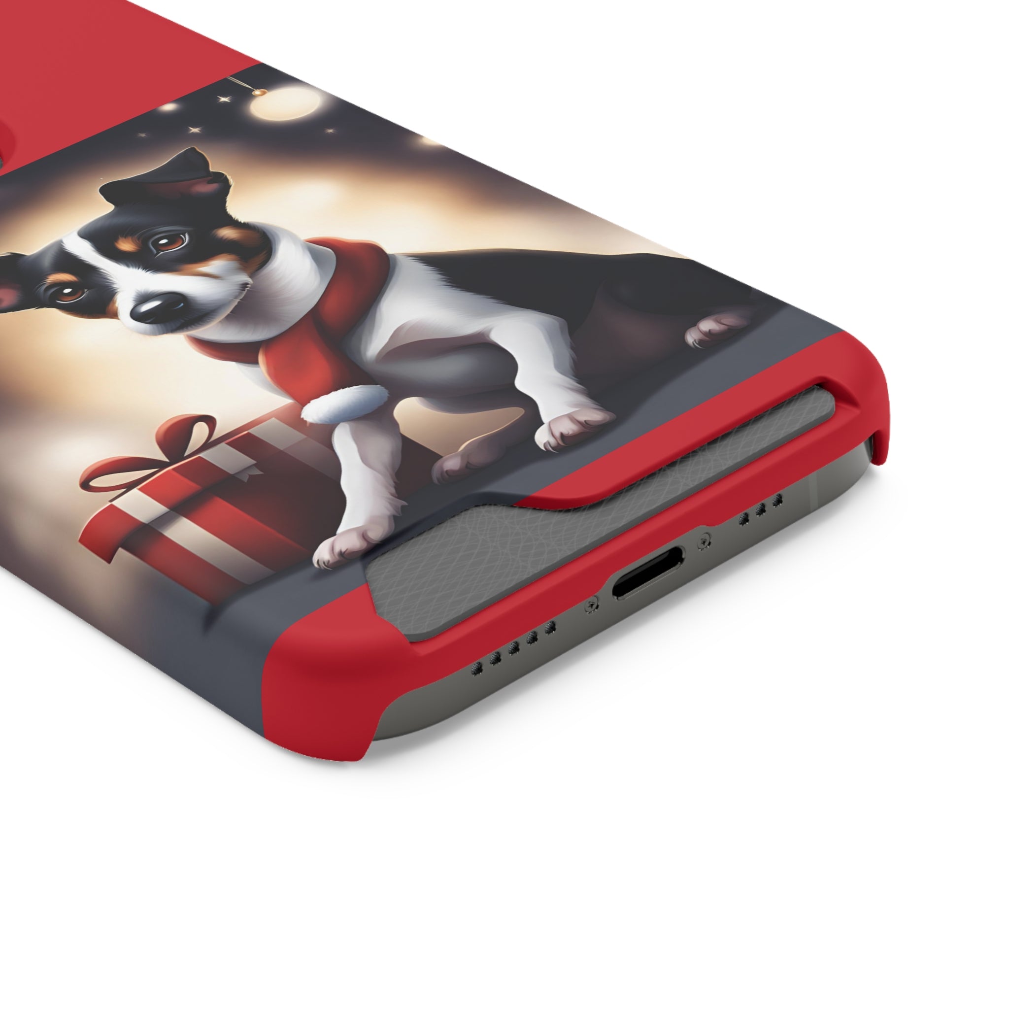 Jack Russel Holiday Phone Case with Card Holder