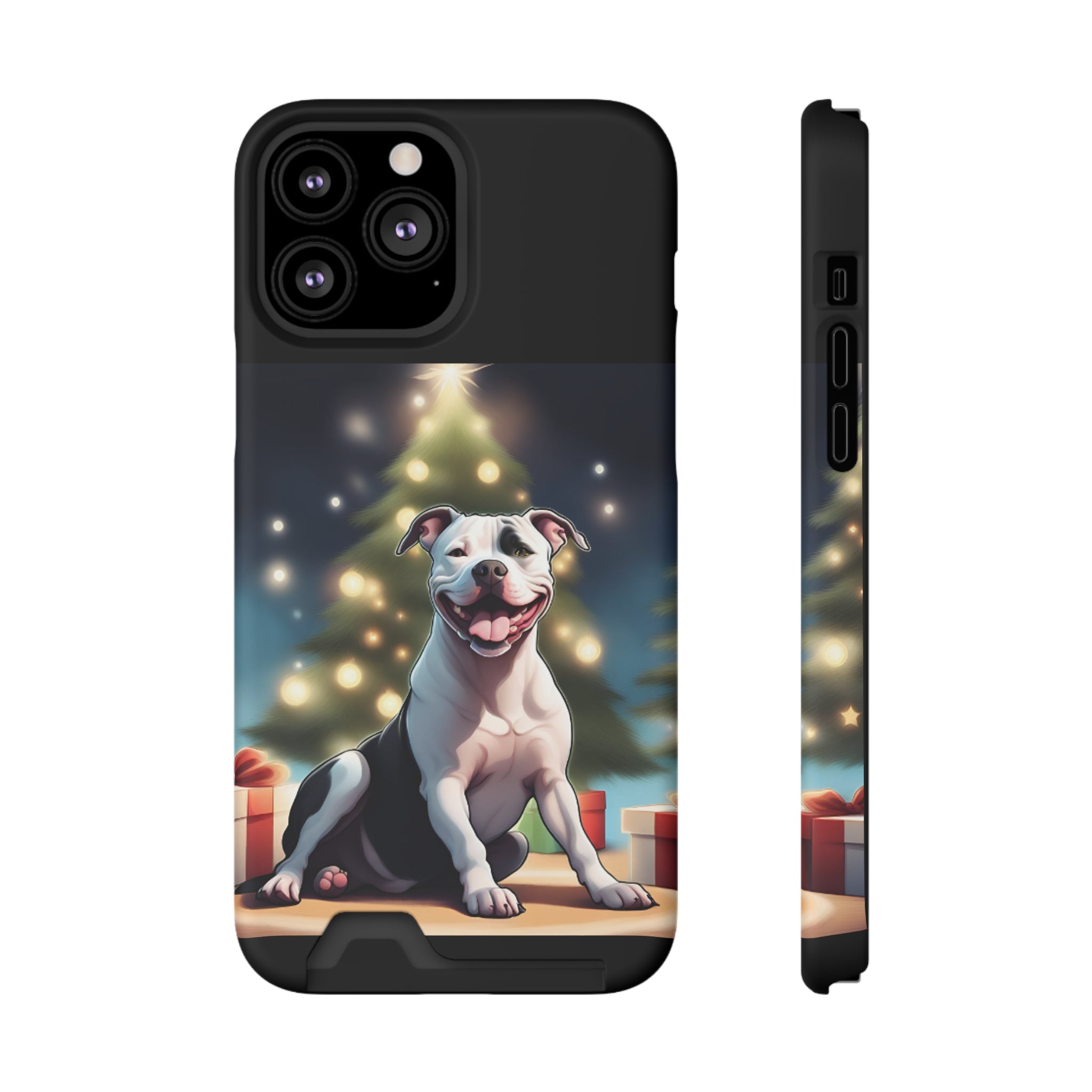 Pitbull Holiday Phone Case with Card Holder