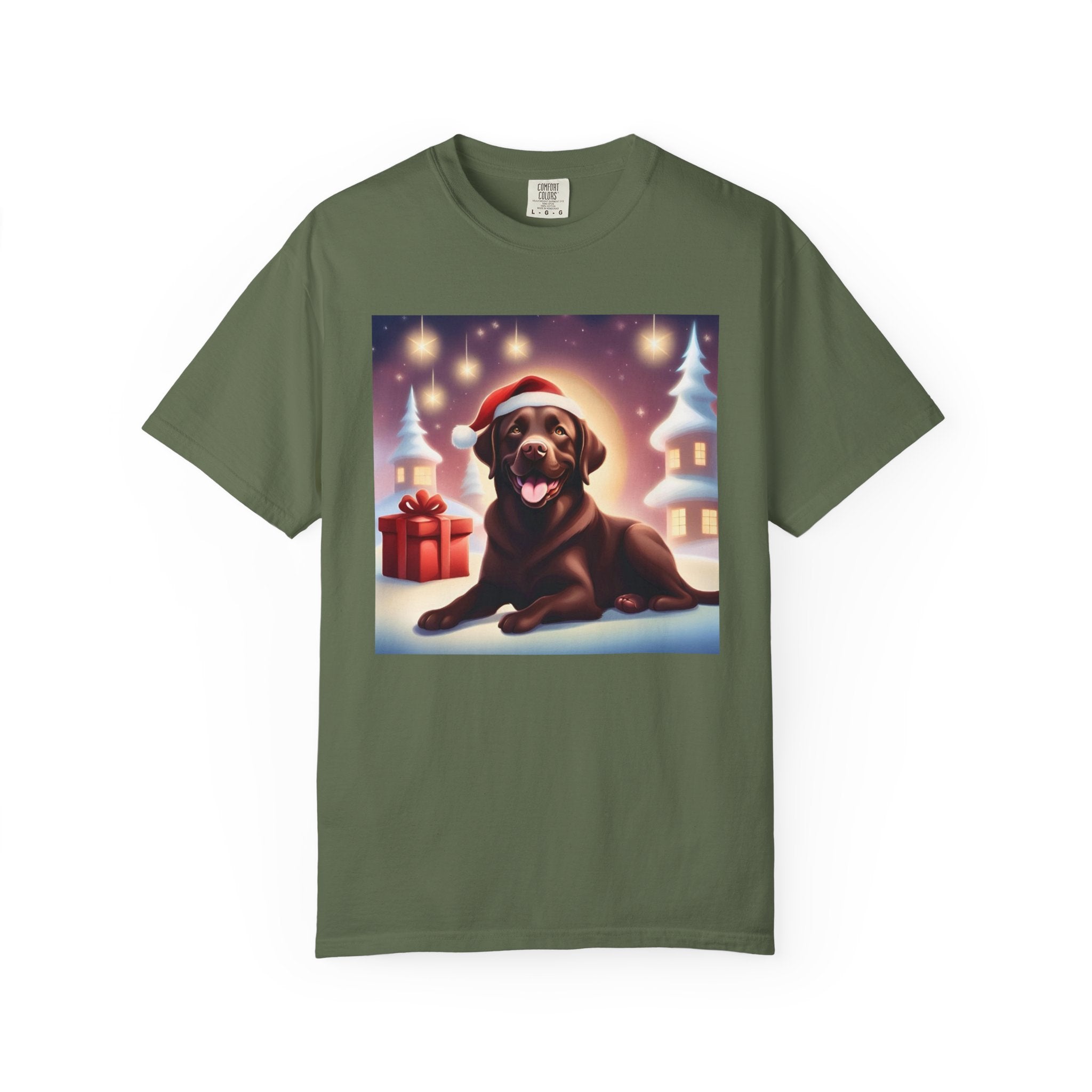 Chocolate Lab Holiday Unisex Garment-Dyed T-shirt