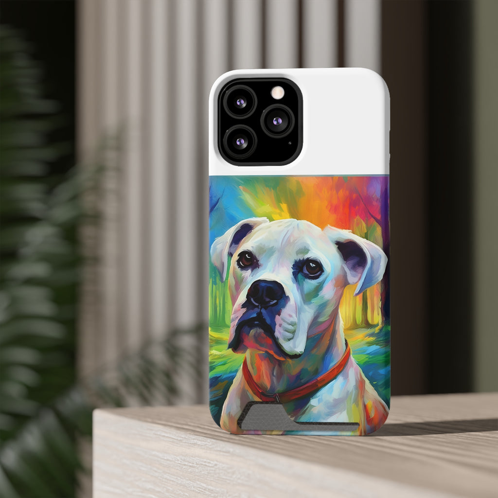 Boxer Rainbow Sky Phone Case with Card Holder