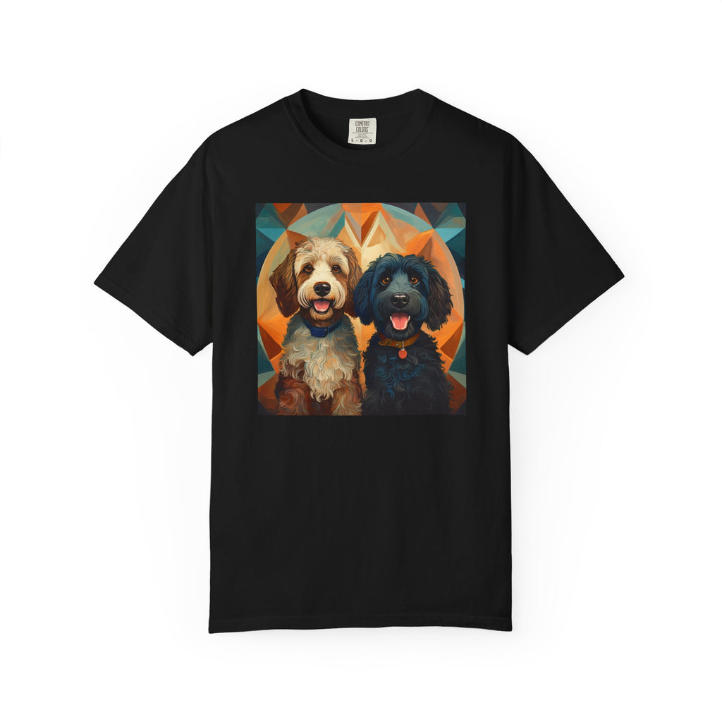 Doodles, Black & Tan Unisex Garment-Dyed T-shirt