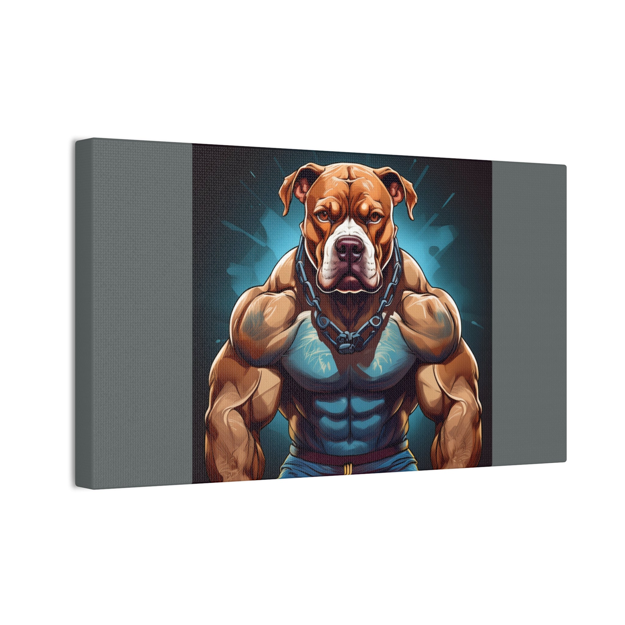 Pitbull Body Builder Cavas Painting