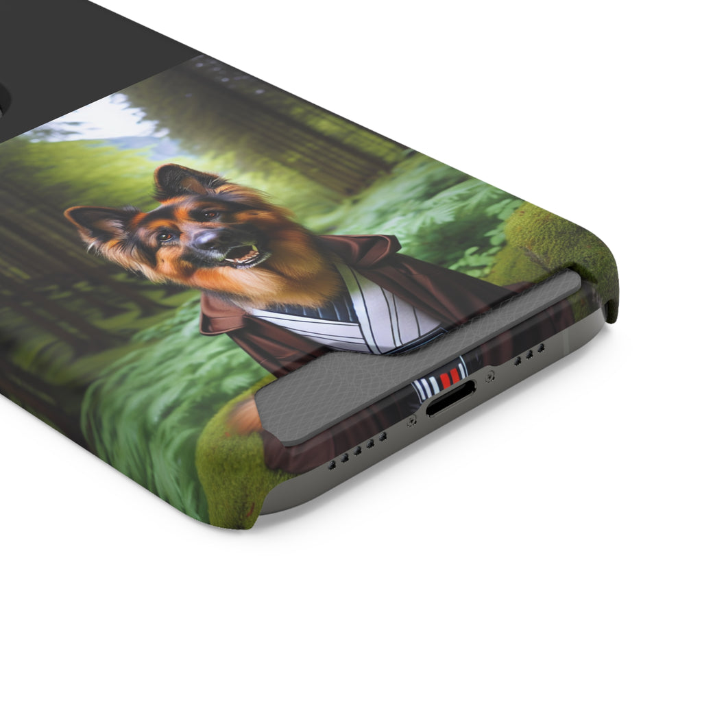 German Shepherd Forest Night Phone Case with Card Holder