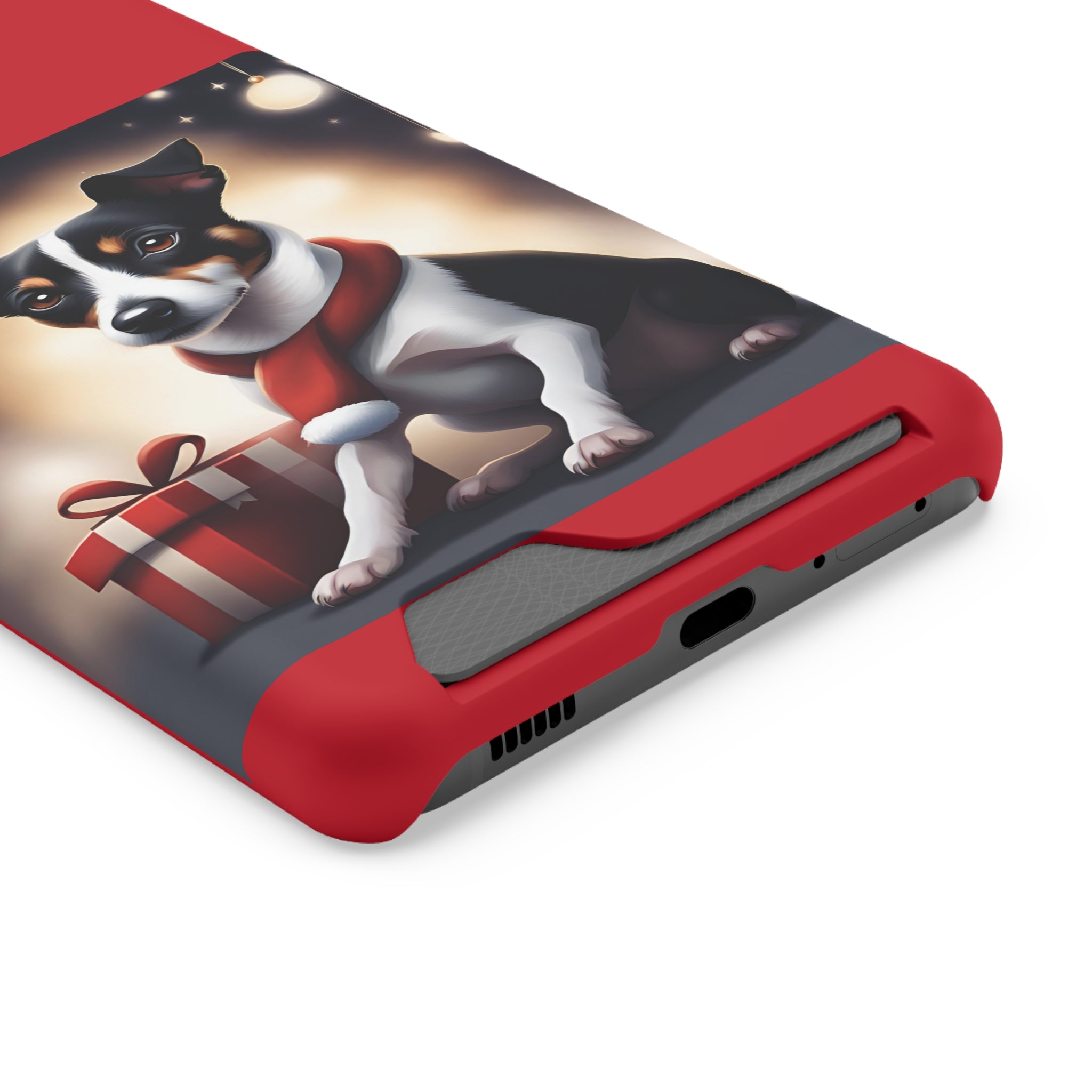 Jack Russel Holiday Phone Case with Card Holder