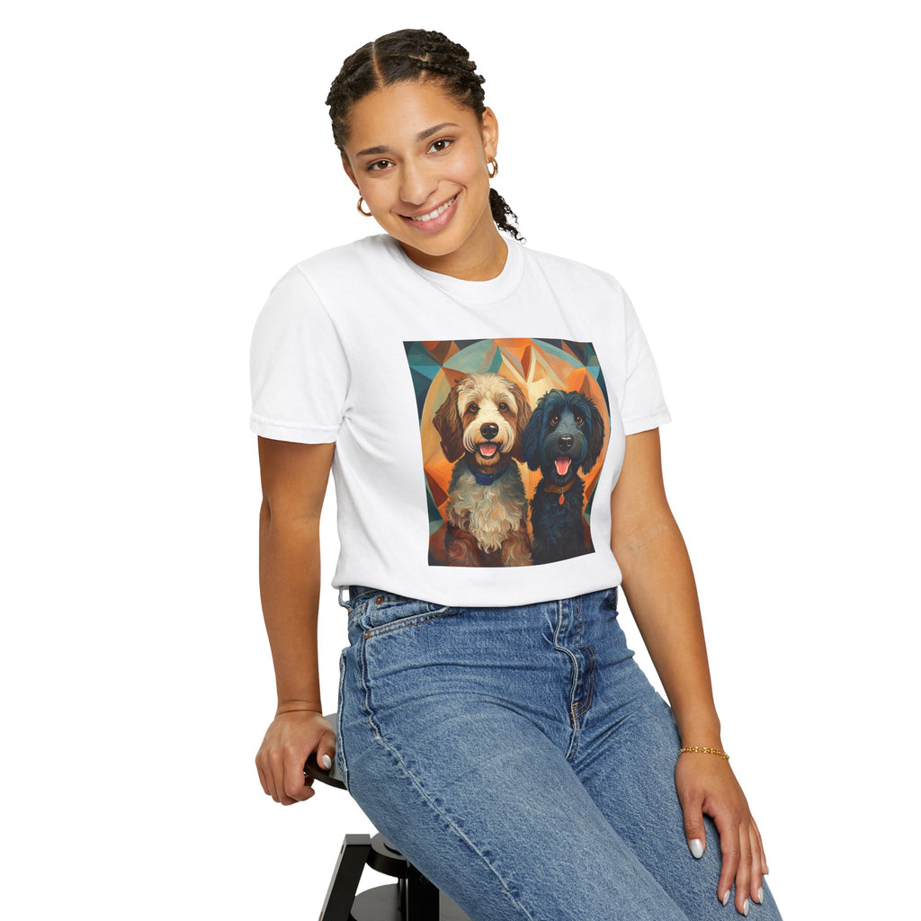 Doodles, Black & Tan Unisex Garment-Dyed T-shirt