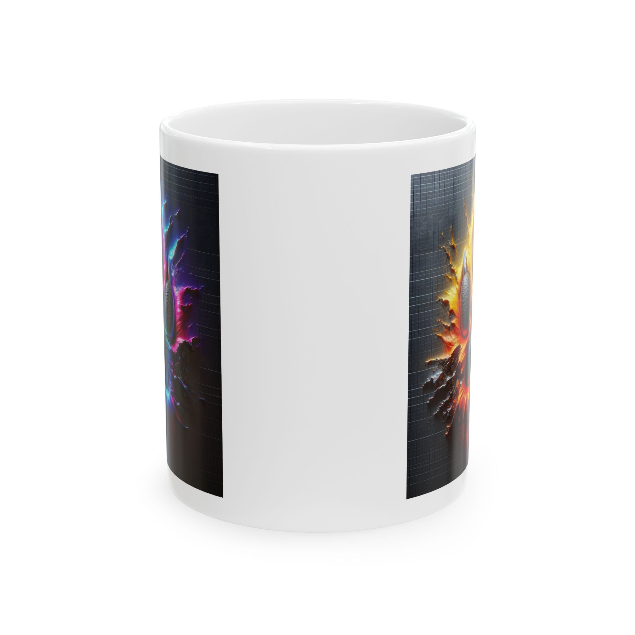 Electric Rainbow Dog Paw Ceramic Mug, (11oz, 15oz)