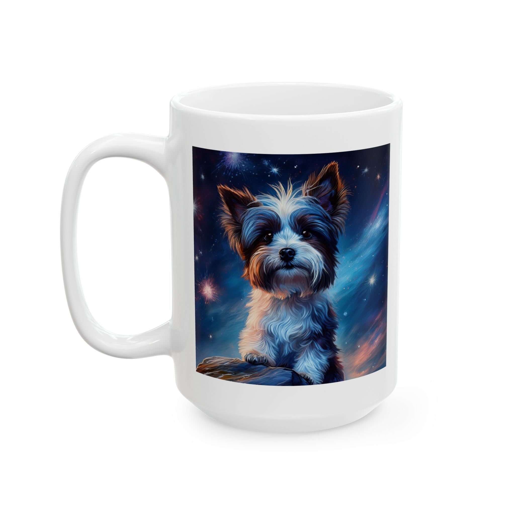 Biewer Terrier Stary Night Ceramic Mug, (11oz, 15oz)