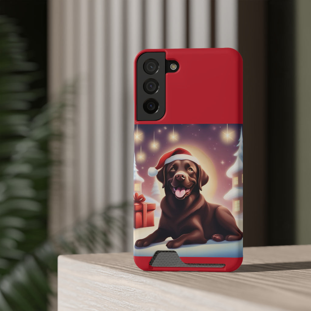 Choclate Lab Holiday Phone Case with Card Holder