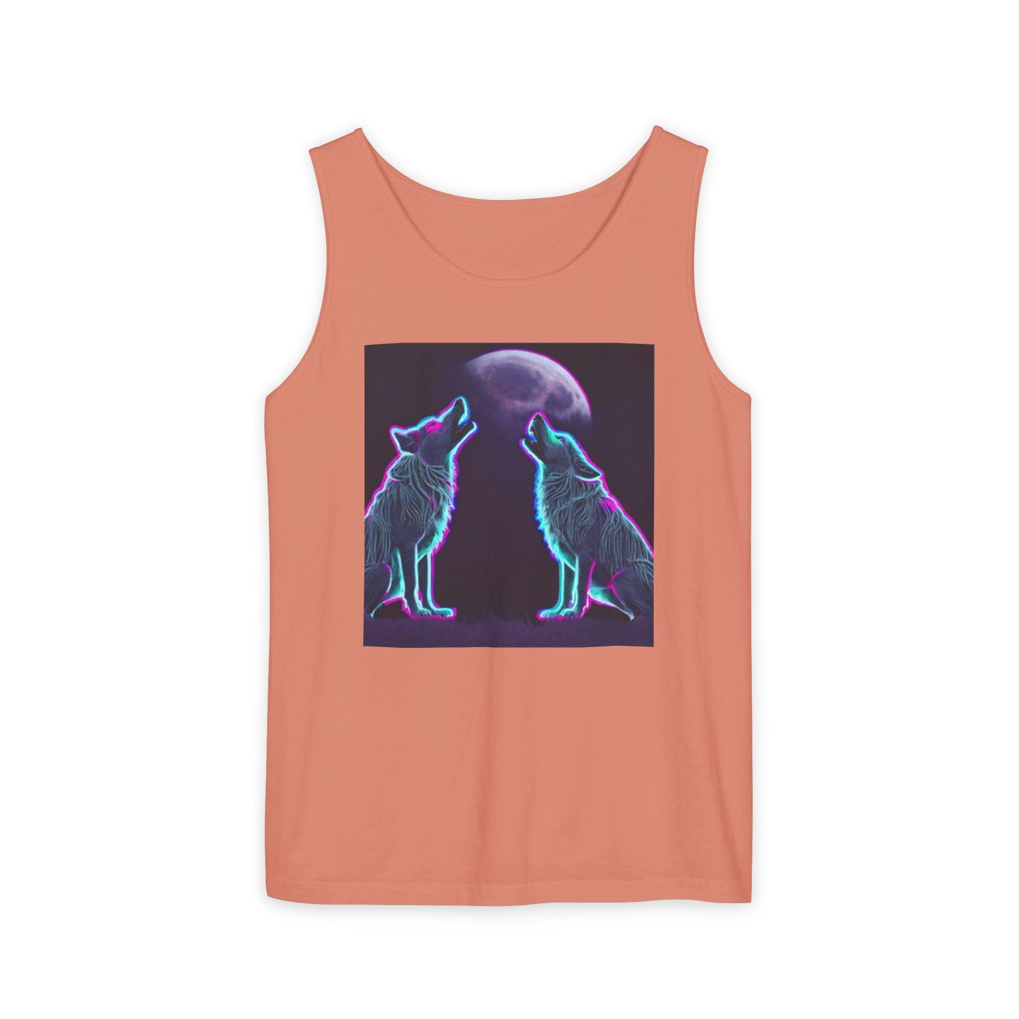 Neon Wolves Howling Unisex Tank Top
