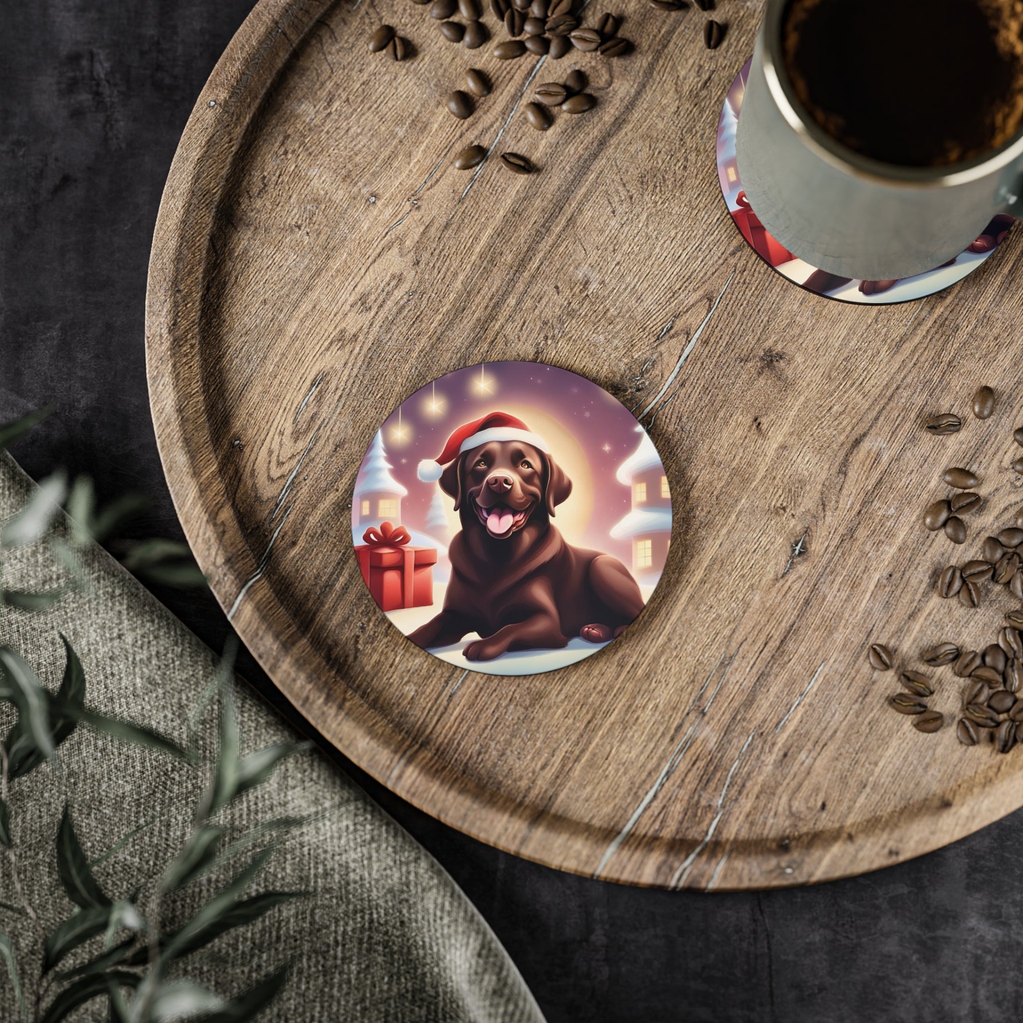 Chocolate Lab Holiday Coasters