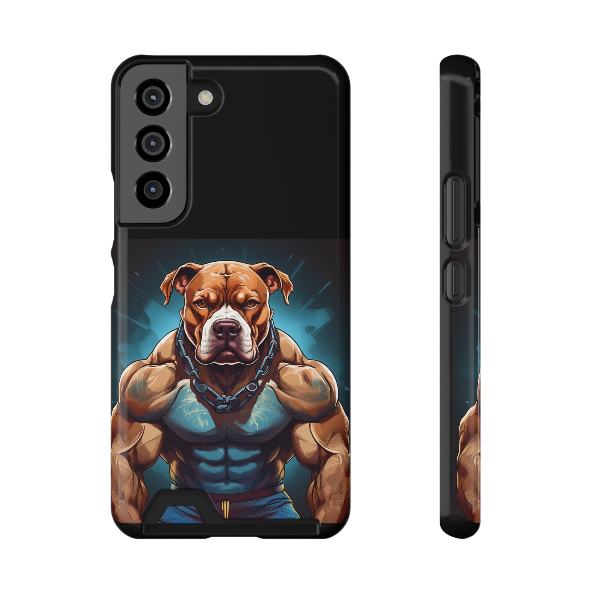 Pitbull Body Builder Phone Case with Card Holder