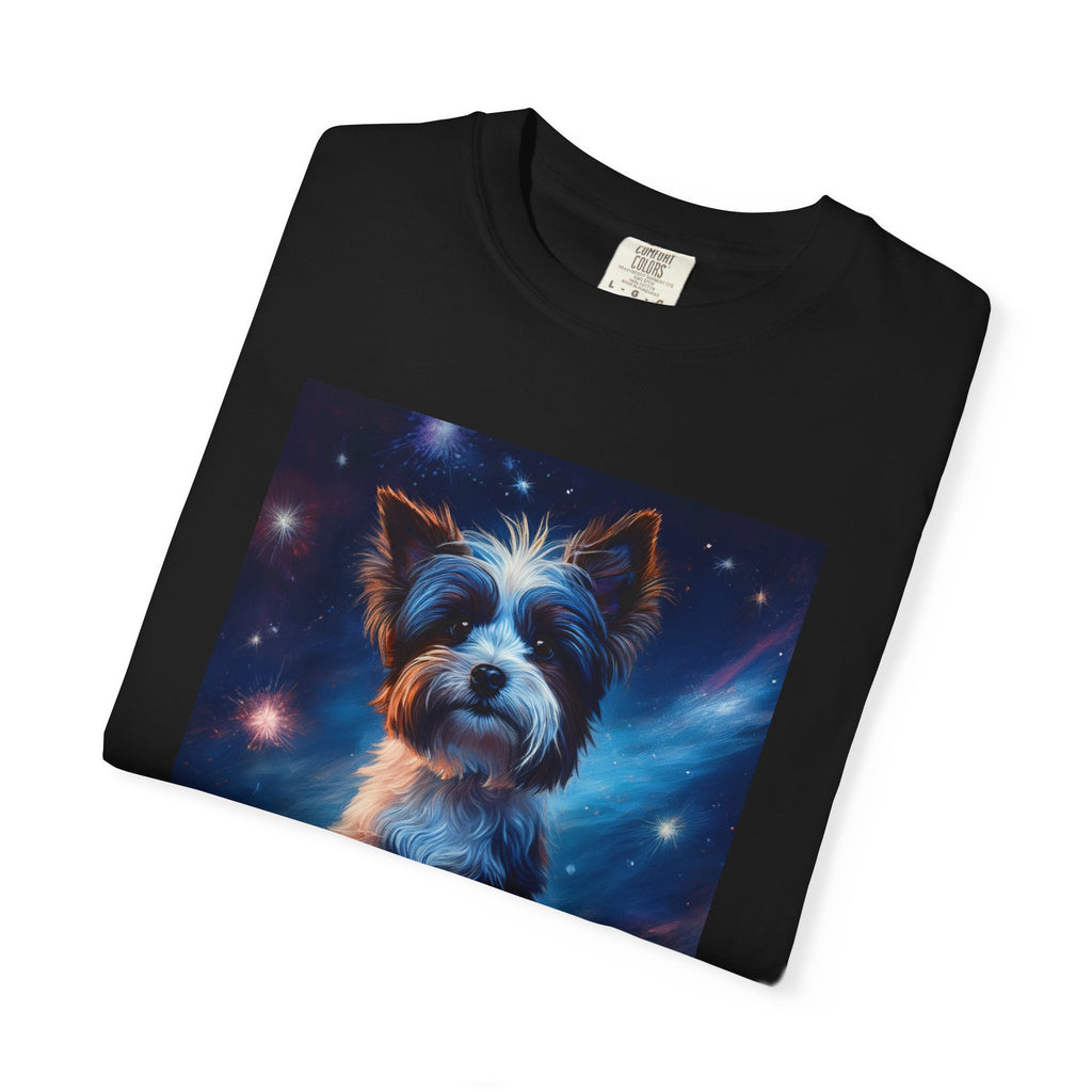 Biewer Terrier Stary Night Unisex Garment-Dyed T-shirt