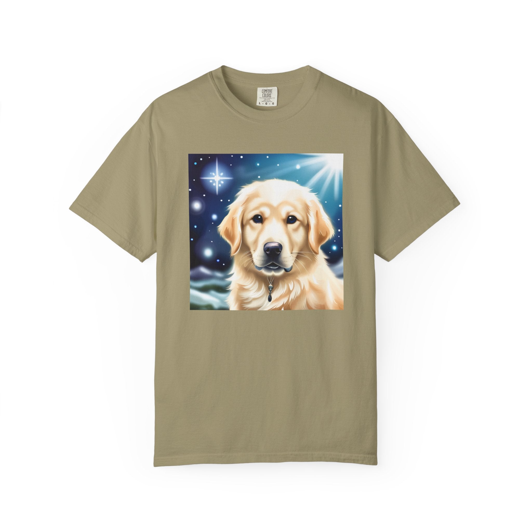 Golden Retriever Stary Night Unisex Garment-Dyed T-shirt