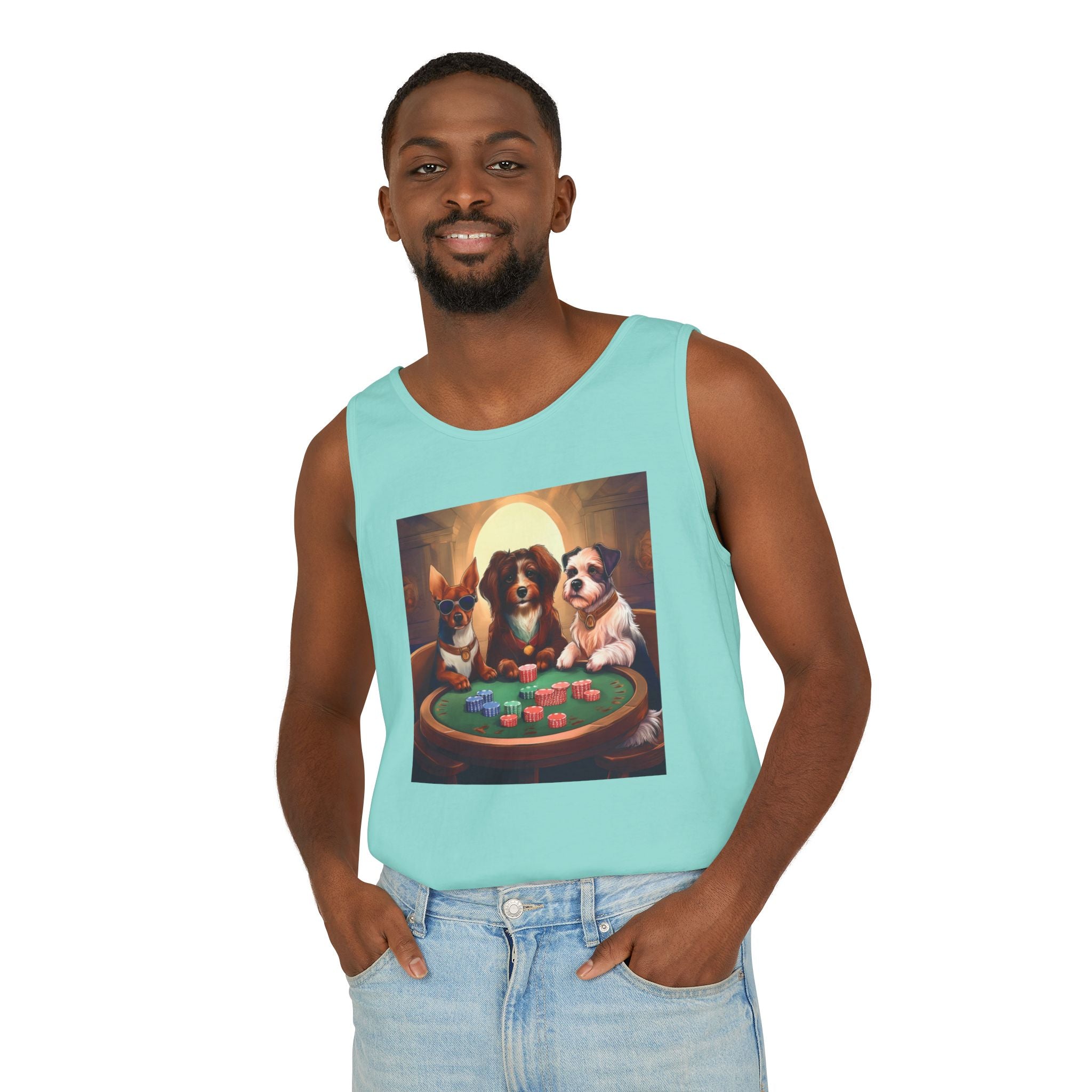 Puppy Poker Unisex Tank Top