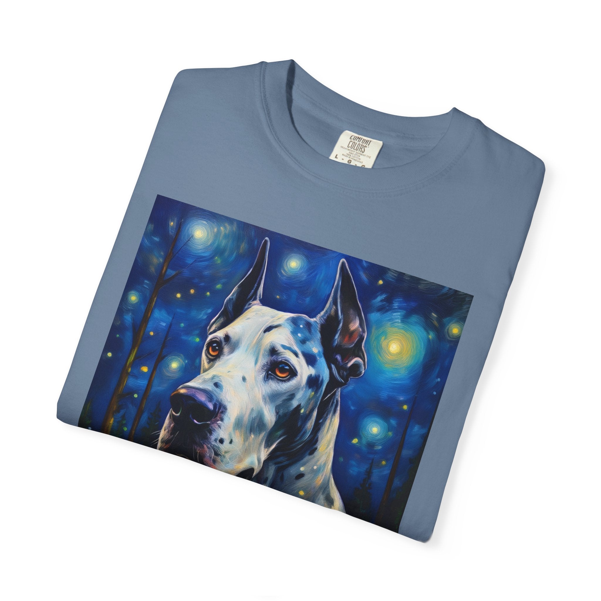 Great Dane Stary Night Unisex Garment-Dyed T-shirt