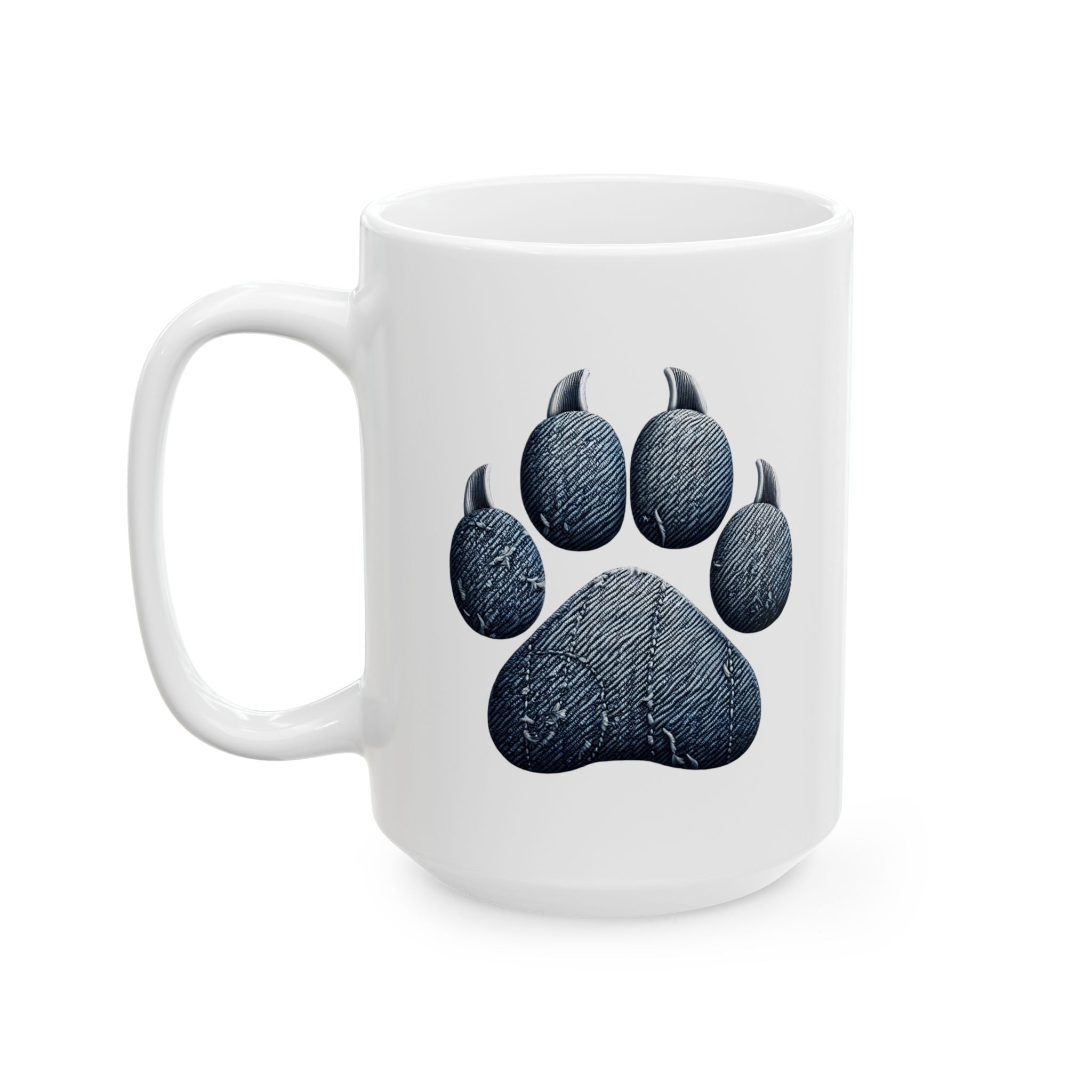 Denim Paw Ceramic Mug, (11oz, 15oz)