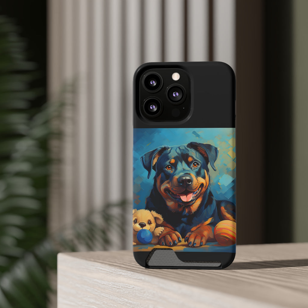 Rottweiler Phone Case with Card Holder