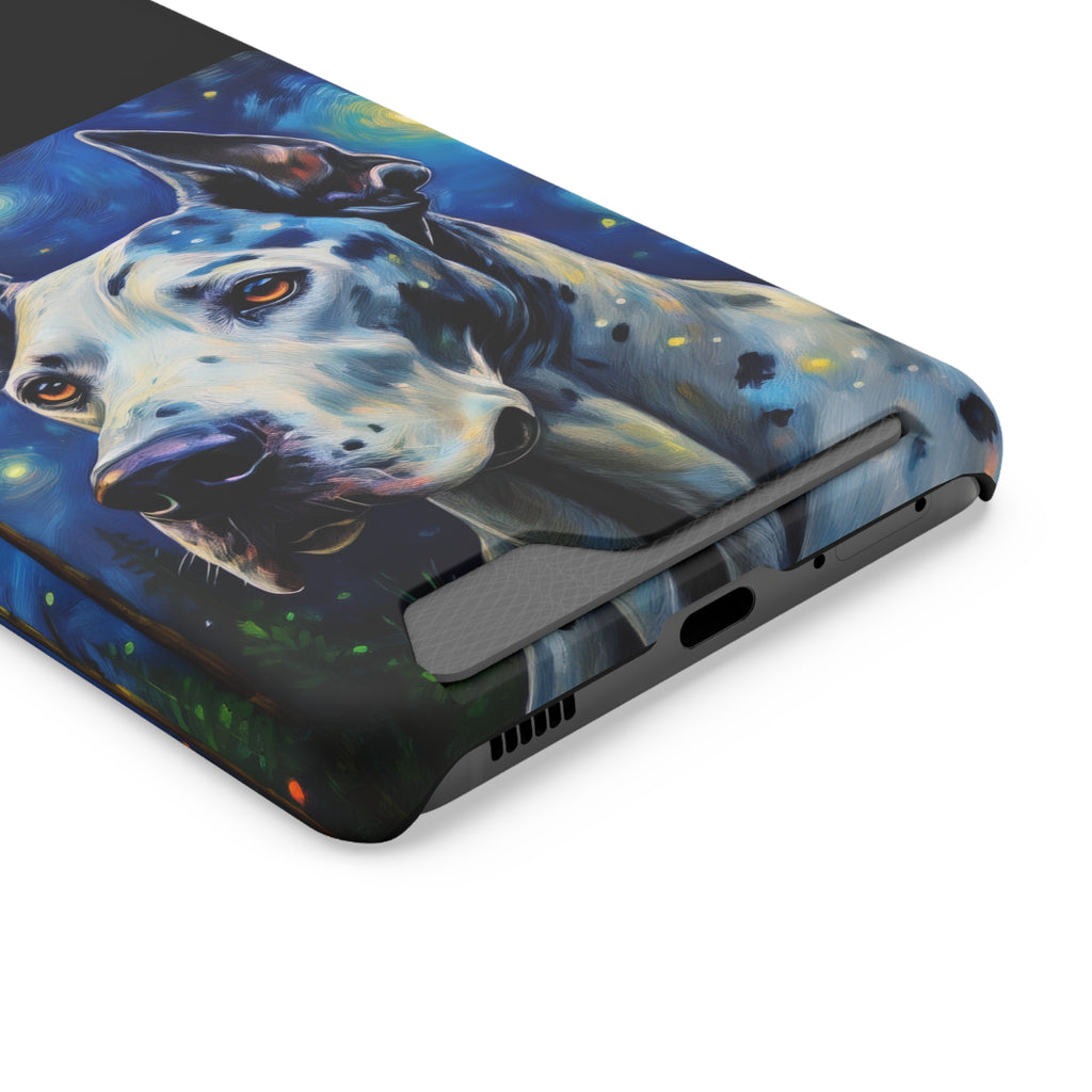 Great Dane Stary Night Phone Case with Card Holder