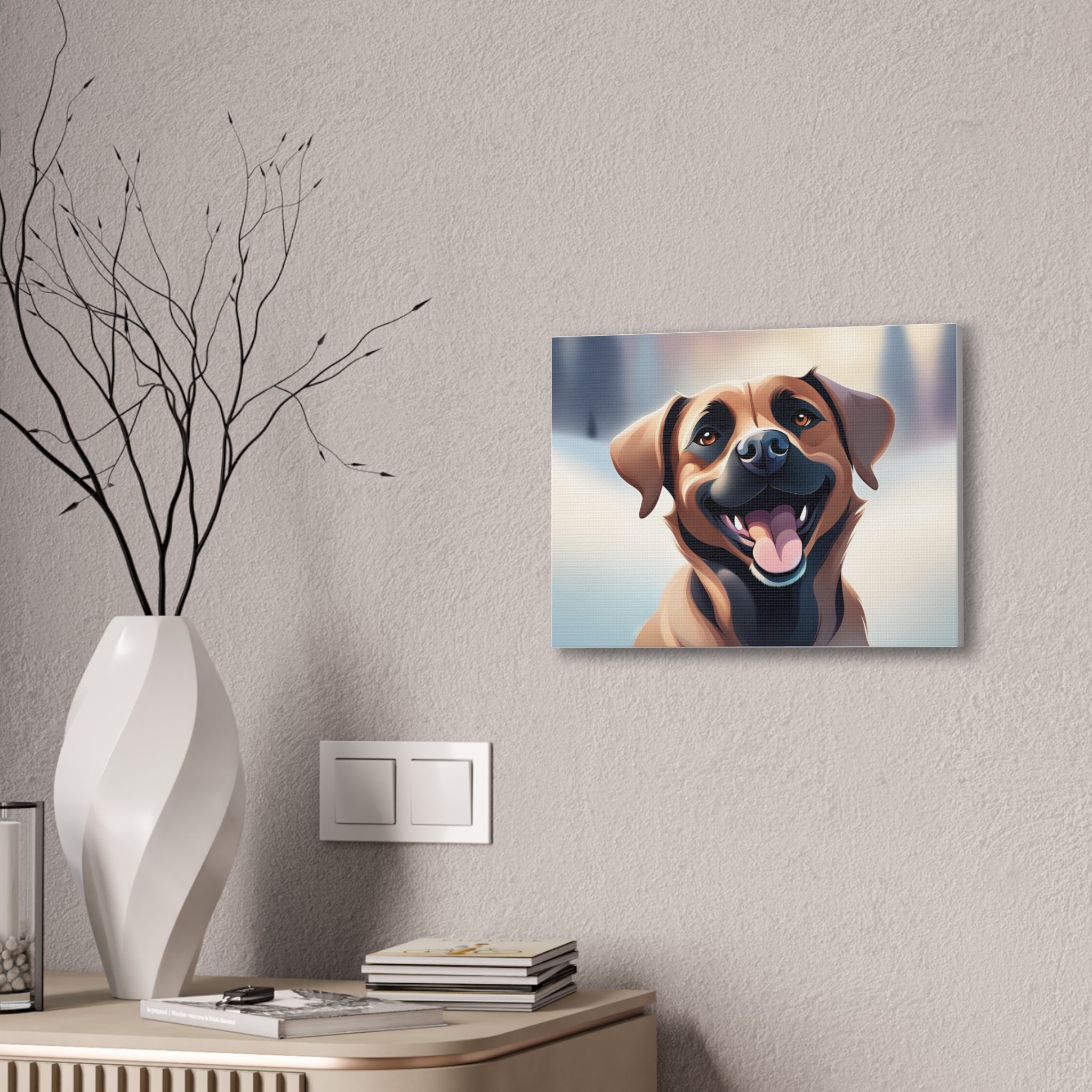 Black Mouth Cur Canvas Stretched, 0.75"