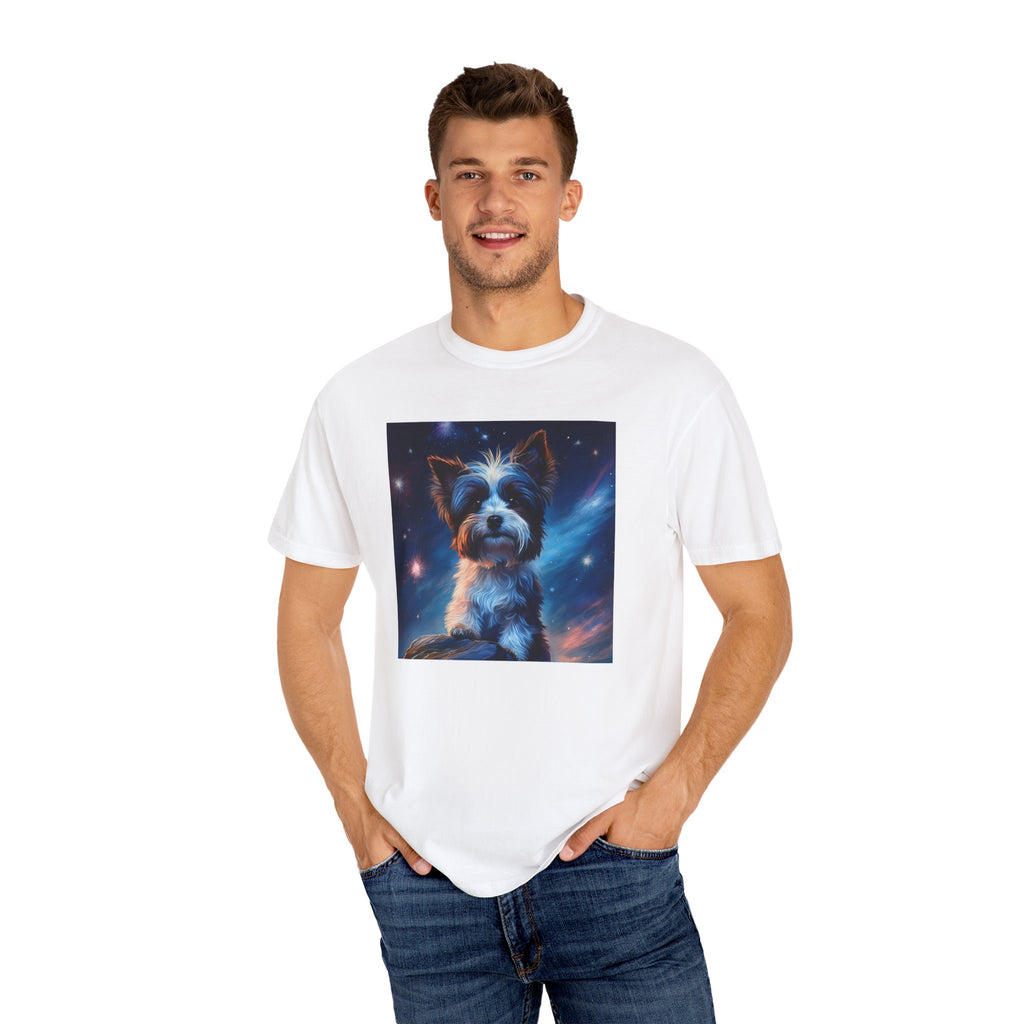 Biewer Terrier Stary Night Unisex Garment-Dyed T-shirt