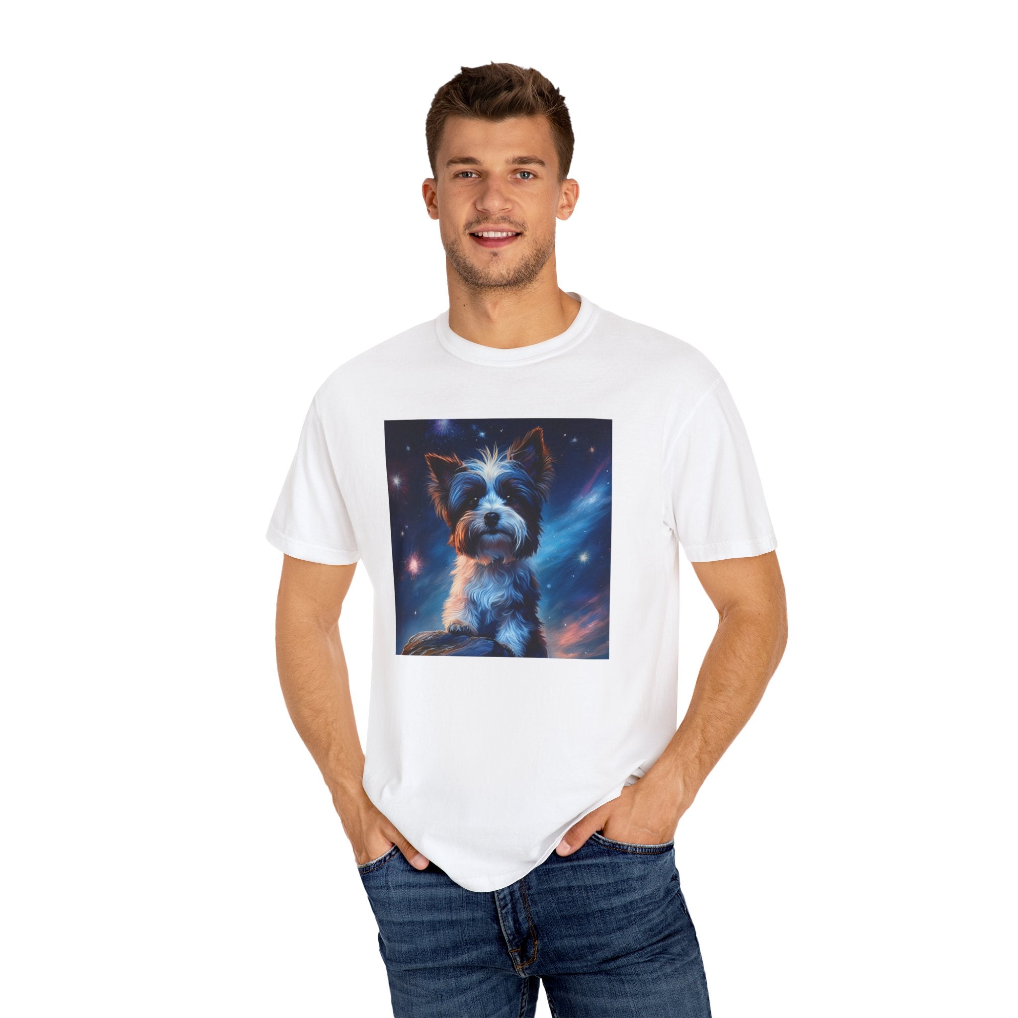 Biewer Terrier Stary Night Unisex Garment-Dyed T-shirt