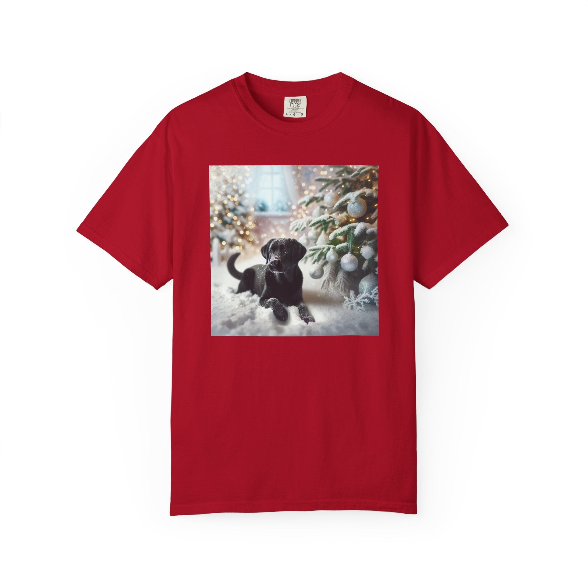 Black Lab Puppy Holiday Unisex Garment-Dyed T-shirt